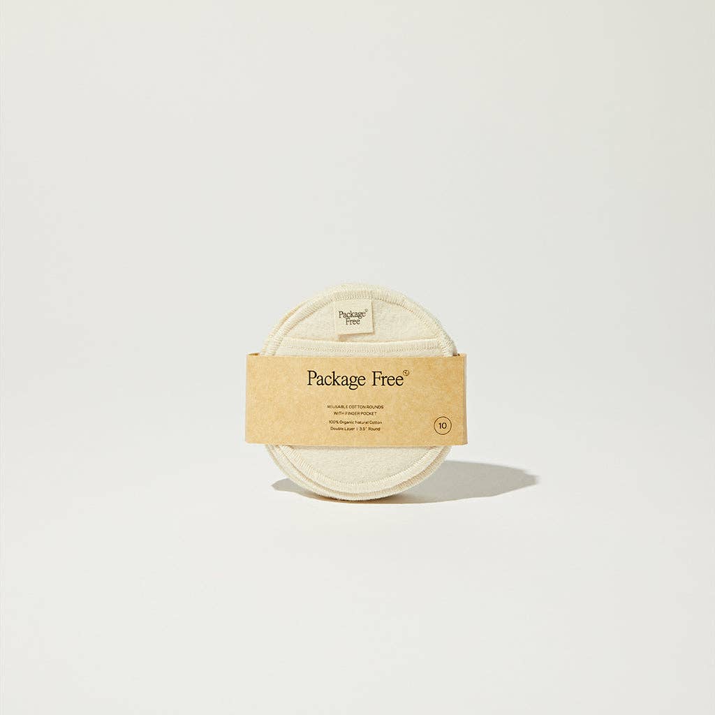 Reusable Organic Cotton Rounds (Set with Finger Pocket) - Image 3