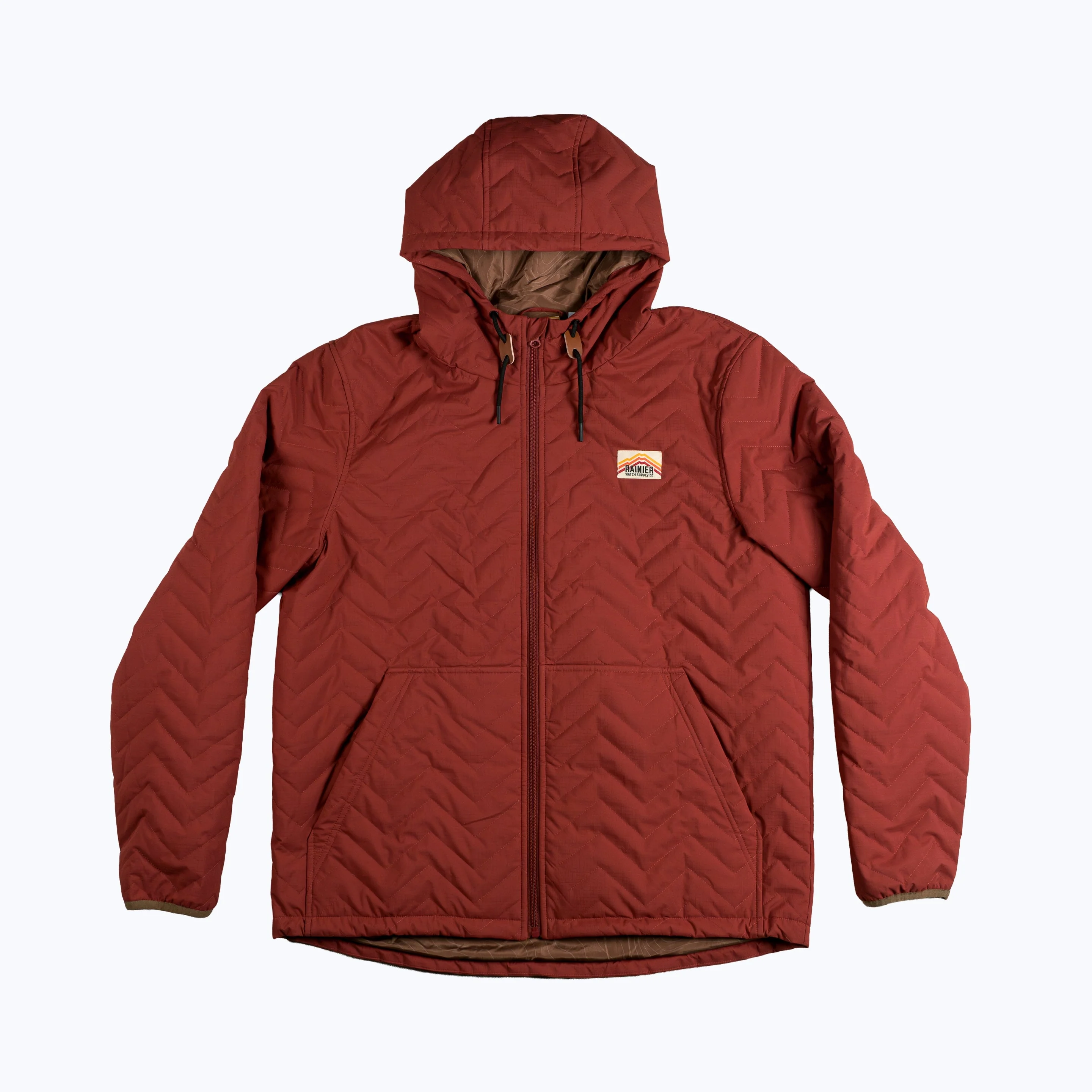 Ridgeline Micro-Puffer Quilted Hooded Jacket – Red