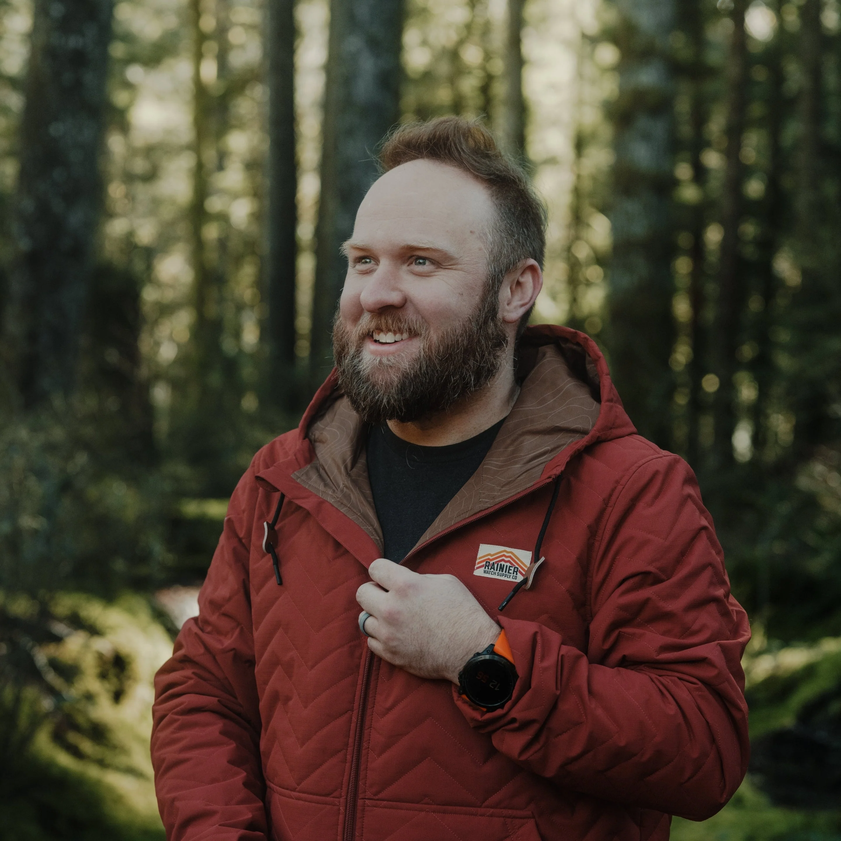 Ridgeline Micro-Puffer Quilted Hooded Jacket – Red - Image 4