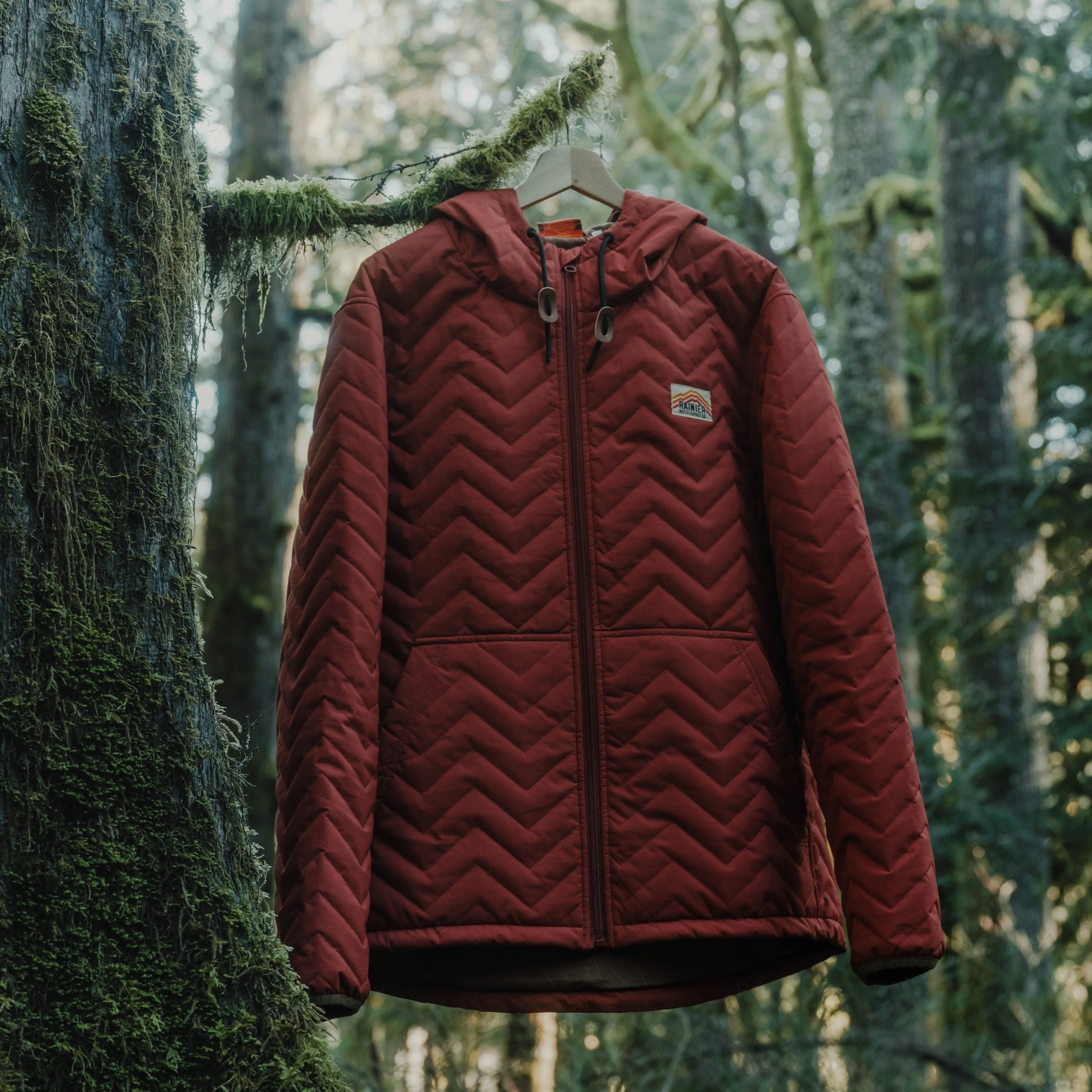 Ridgeline Micro-Puffer Quilted Hooded Jacket – Red - Image 5