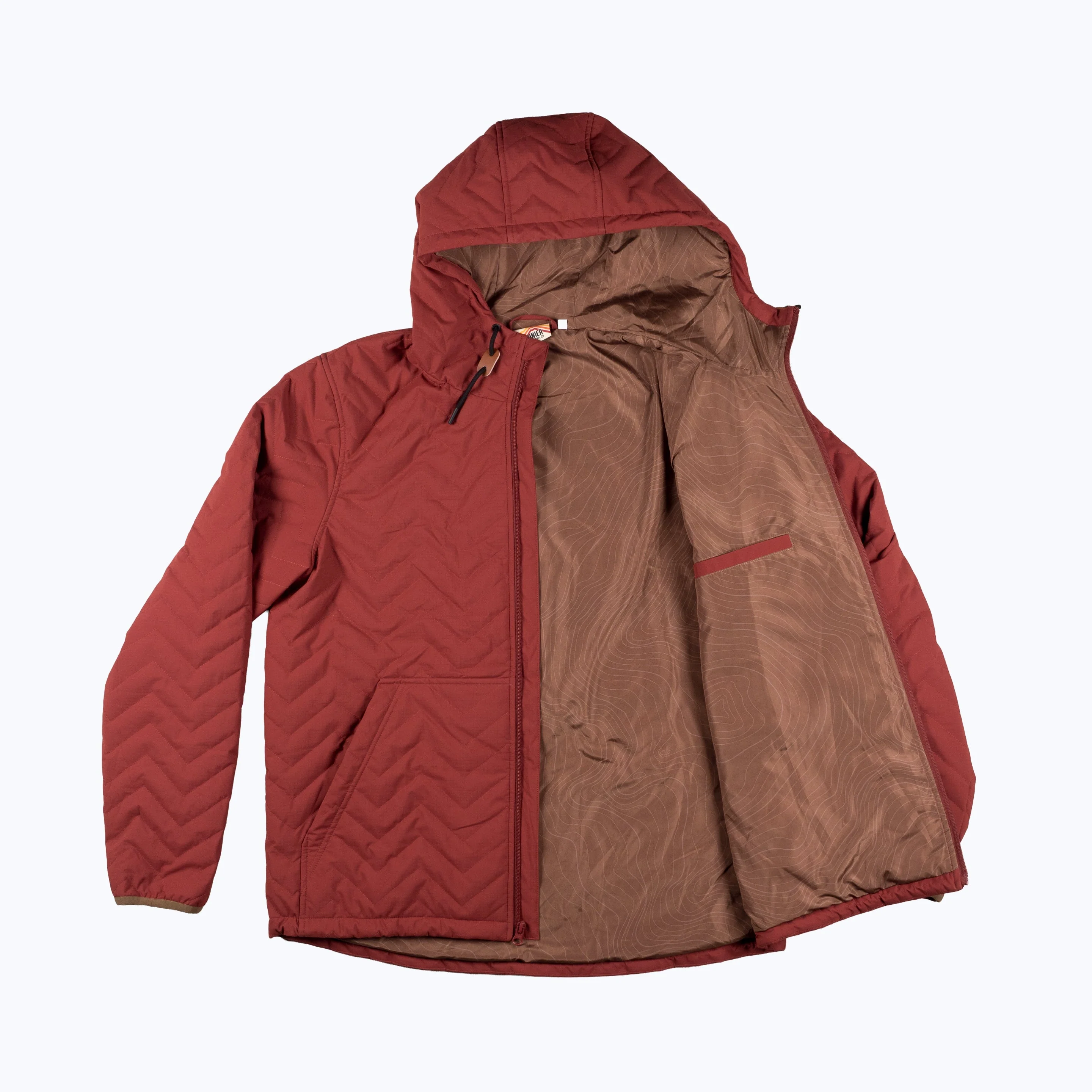 Ridgeline Micro-Puffer Quilted Hooded Jacket – Red - Image 6