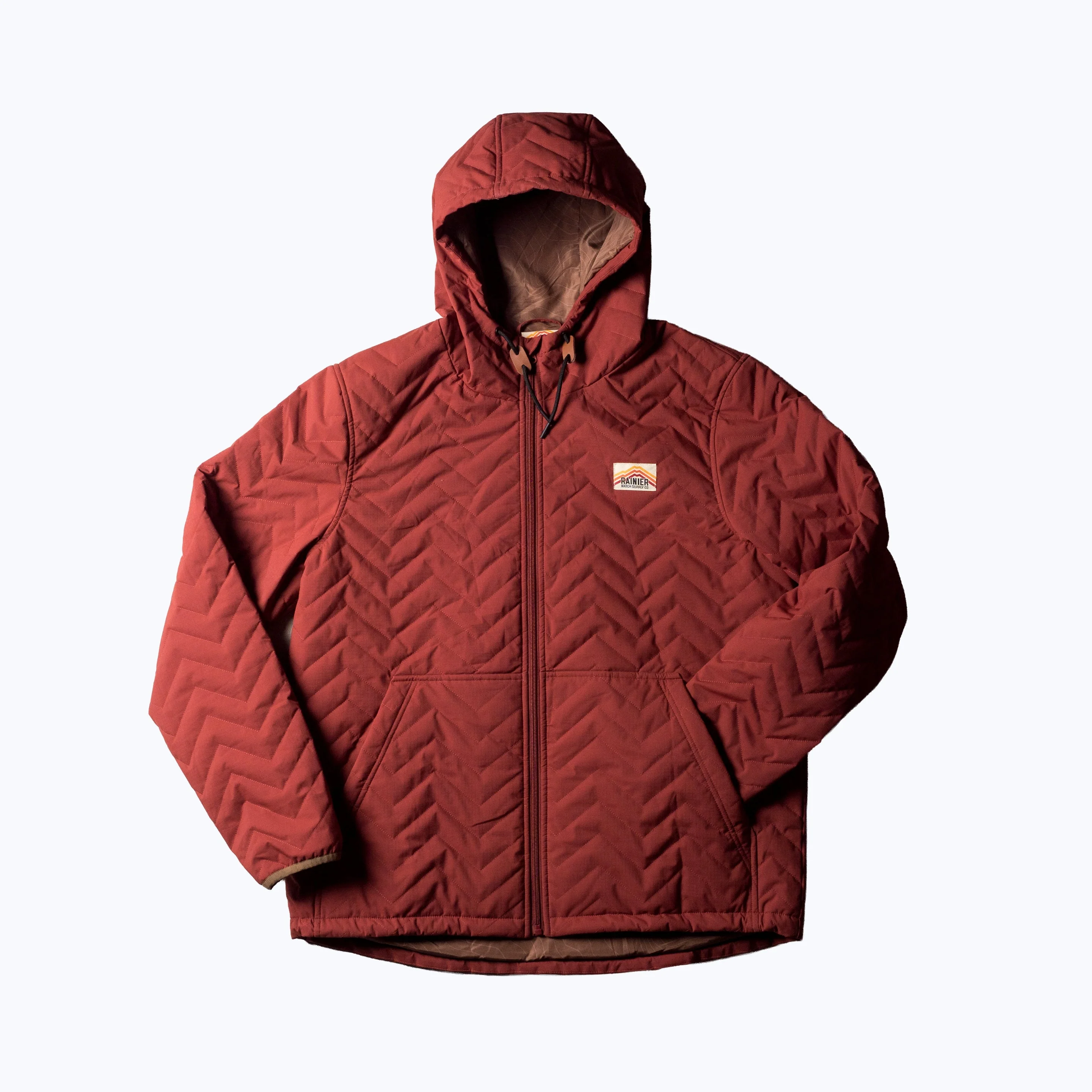 Ridgeline Micro-Puffer Quilted Hooded Jacket – Red - Image 8