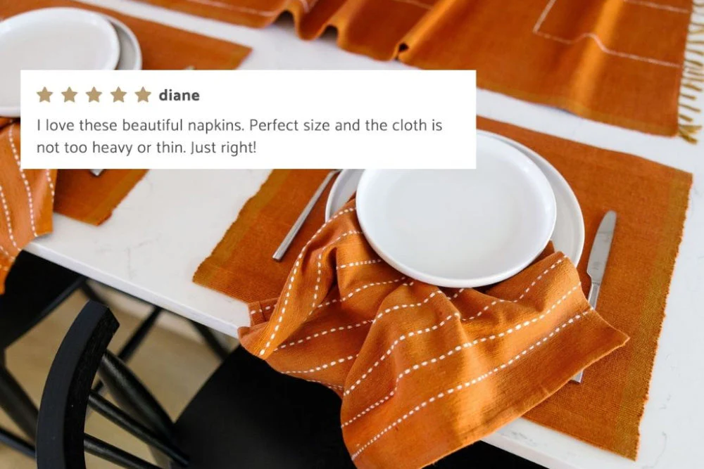 Rift Valley Handwoven Ethiopian Cotton Cocktail Napkins | Set of 2 - Image 4
