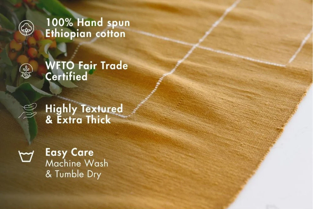 Rift Valley Handwoven Ethiopian Cotton Table Runner - Image 2