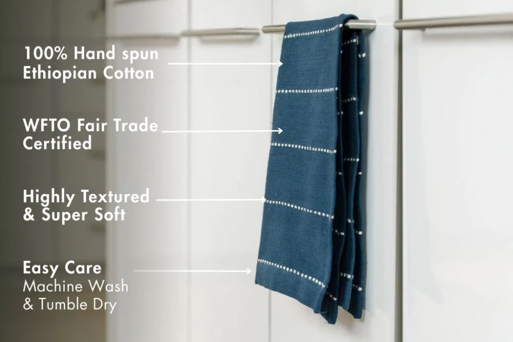 Rift Valley Handwoven Ethiopian Cotton Tea Towel - Image 2