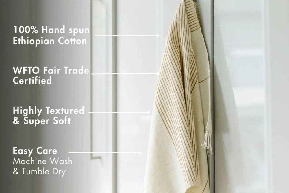 Roha Handwoven Ethiopian Cotton Kitchen Towel - Image 2