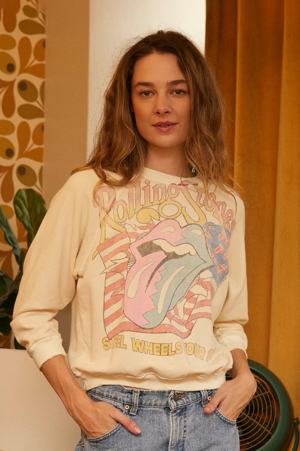 Rolling Stones Steel Wheels Raglan Sweatshirt - Image 2