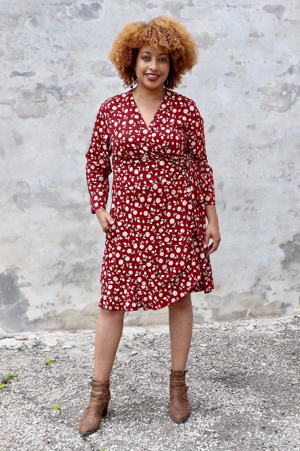 Roma Floral Organic Wrap Dress - Image 2