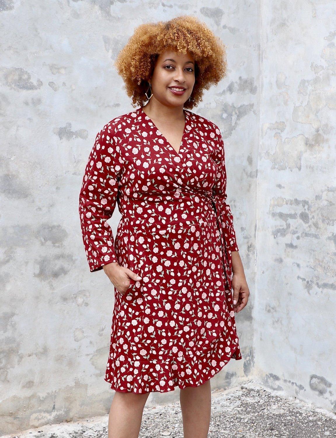 Roma Floral Organic Wrap Dress - Image 3