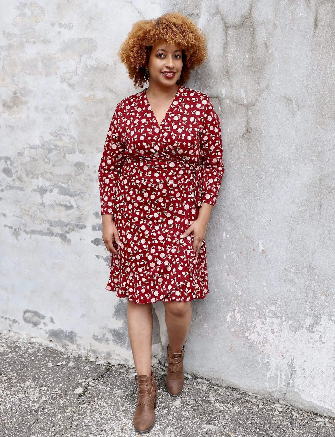 Roma Floral Organic Wrap Dress - Image 4