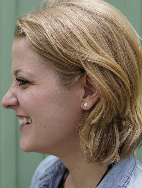 Rose Gold Triangle Studs - Image 2