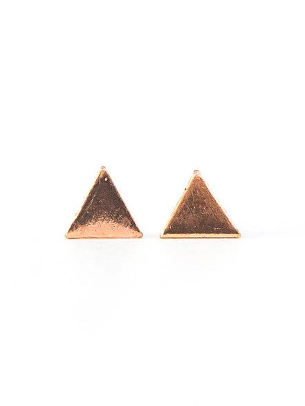 Rose Gold Triangle Studs - Image 5