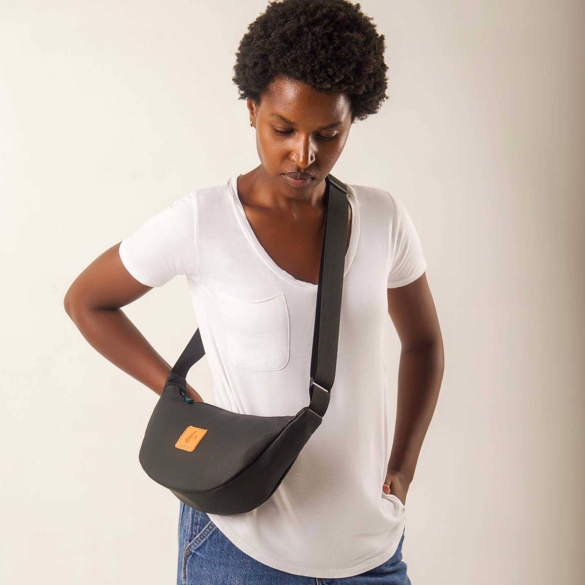 Round Mini Vegan Leather Crossbody Shoulder Bag - Image 12