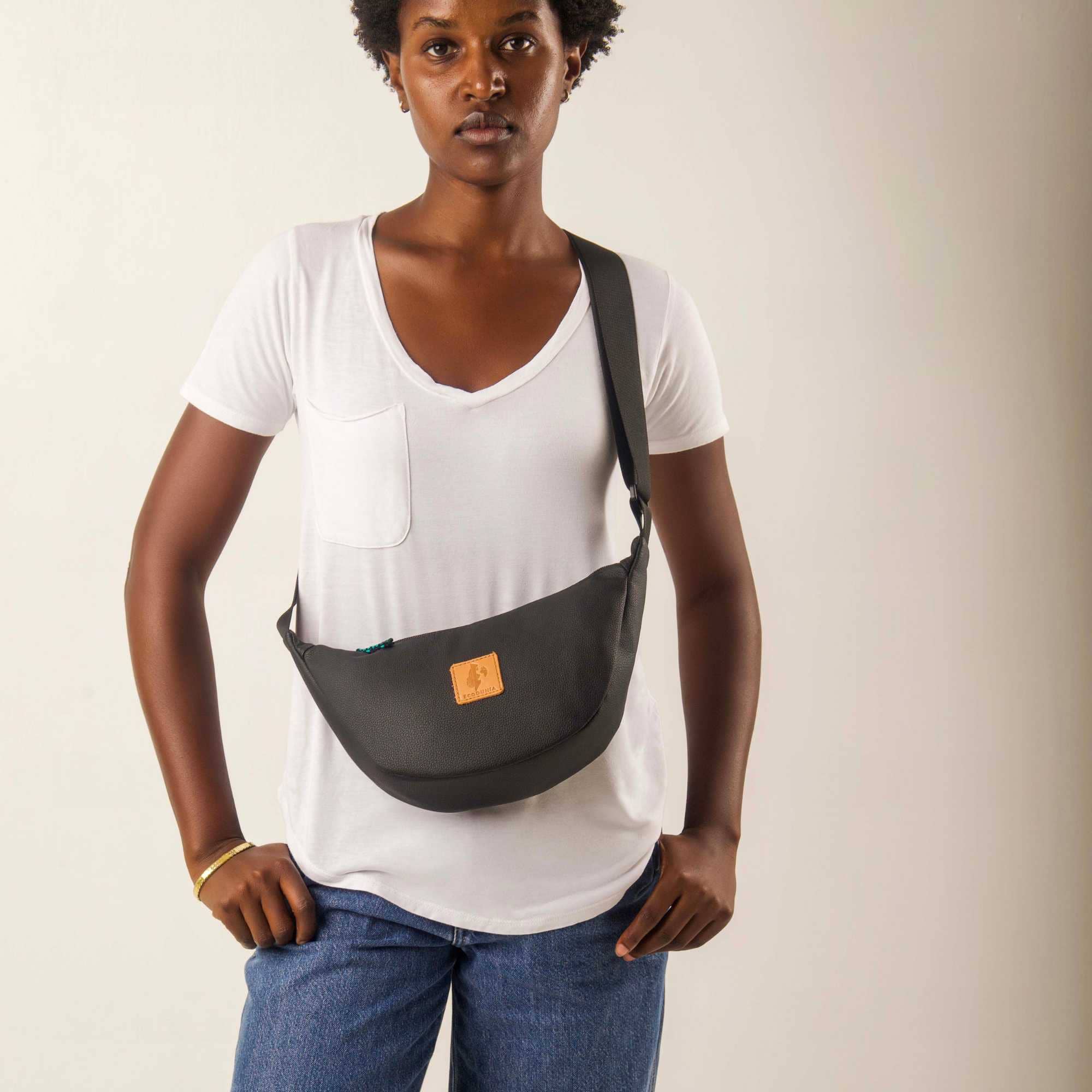 Round Mini Vegan Leather Crossbody Shoulder Bag - Image 13