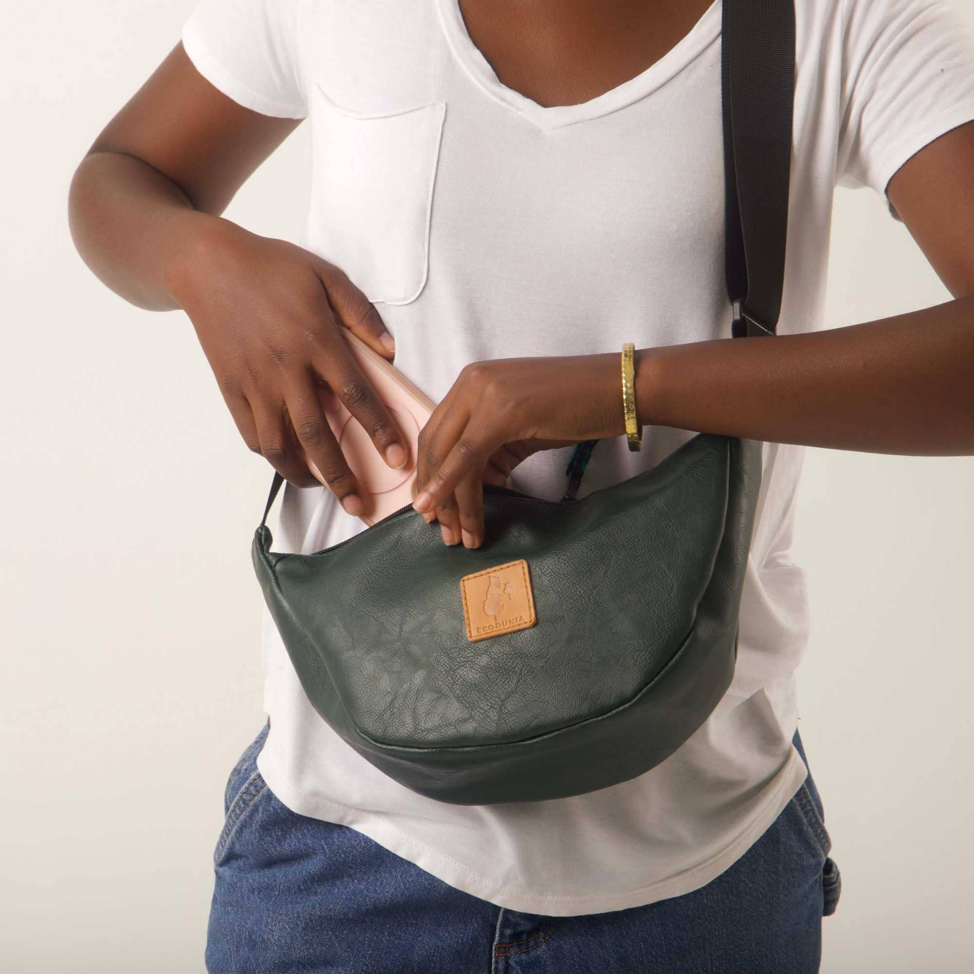 Round Mini Vegan Leather Crossbody Shoulder Bag - Image 21