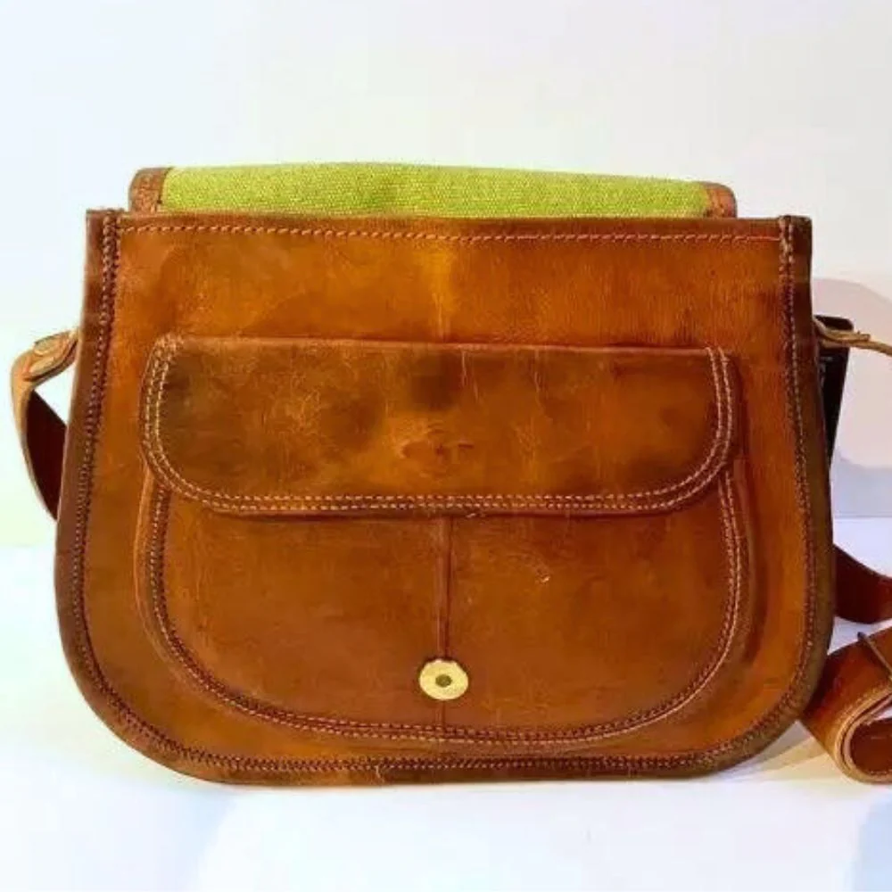 Rustic Leather Satchel Bag - Image 4