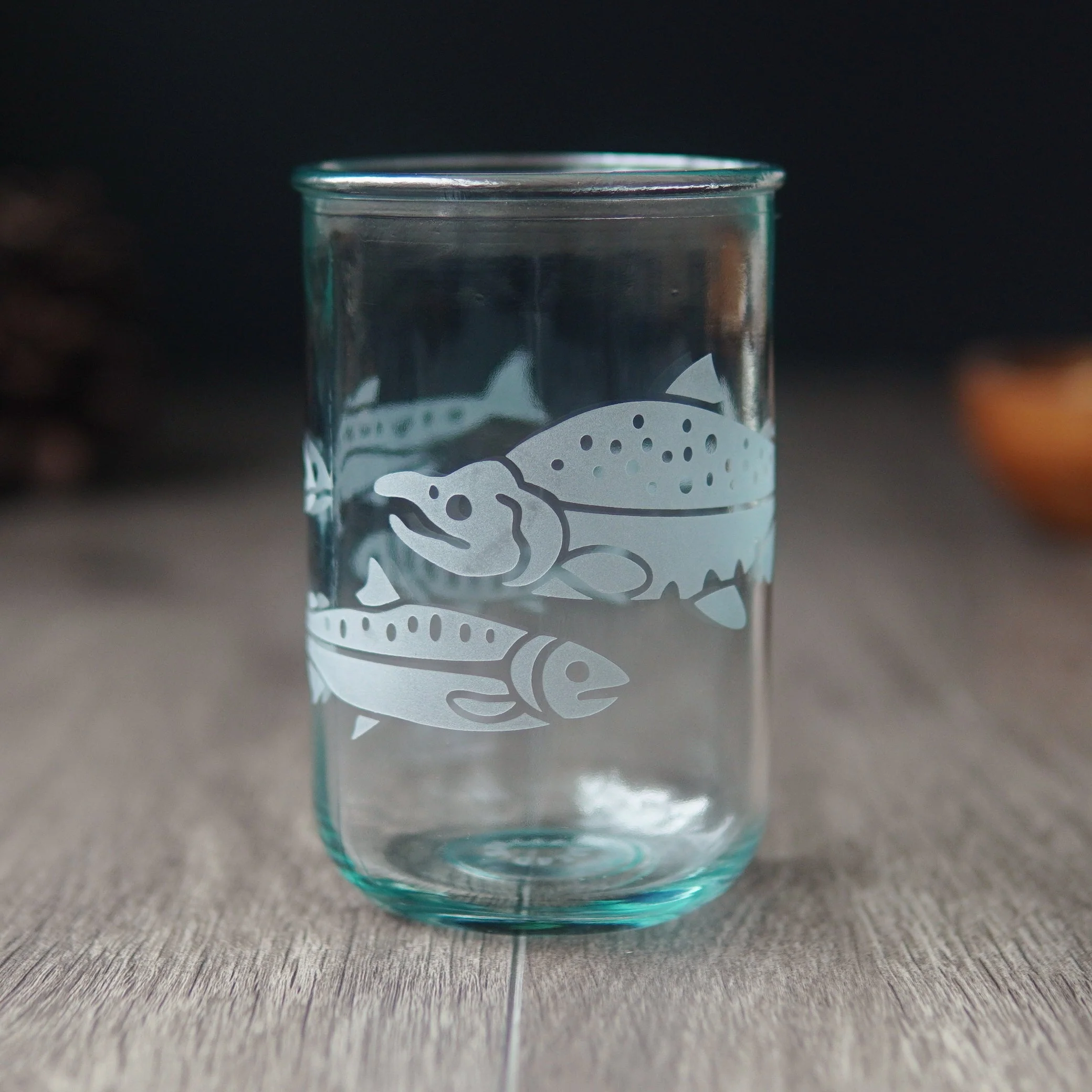 Salmon Rustic Recycled Glass Candle Cup - Image 2