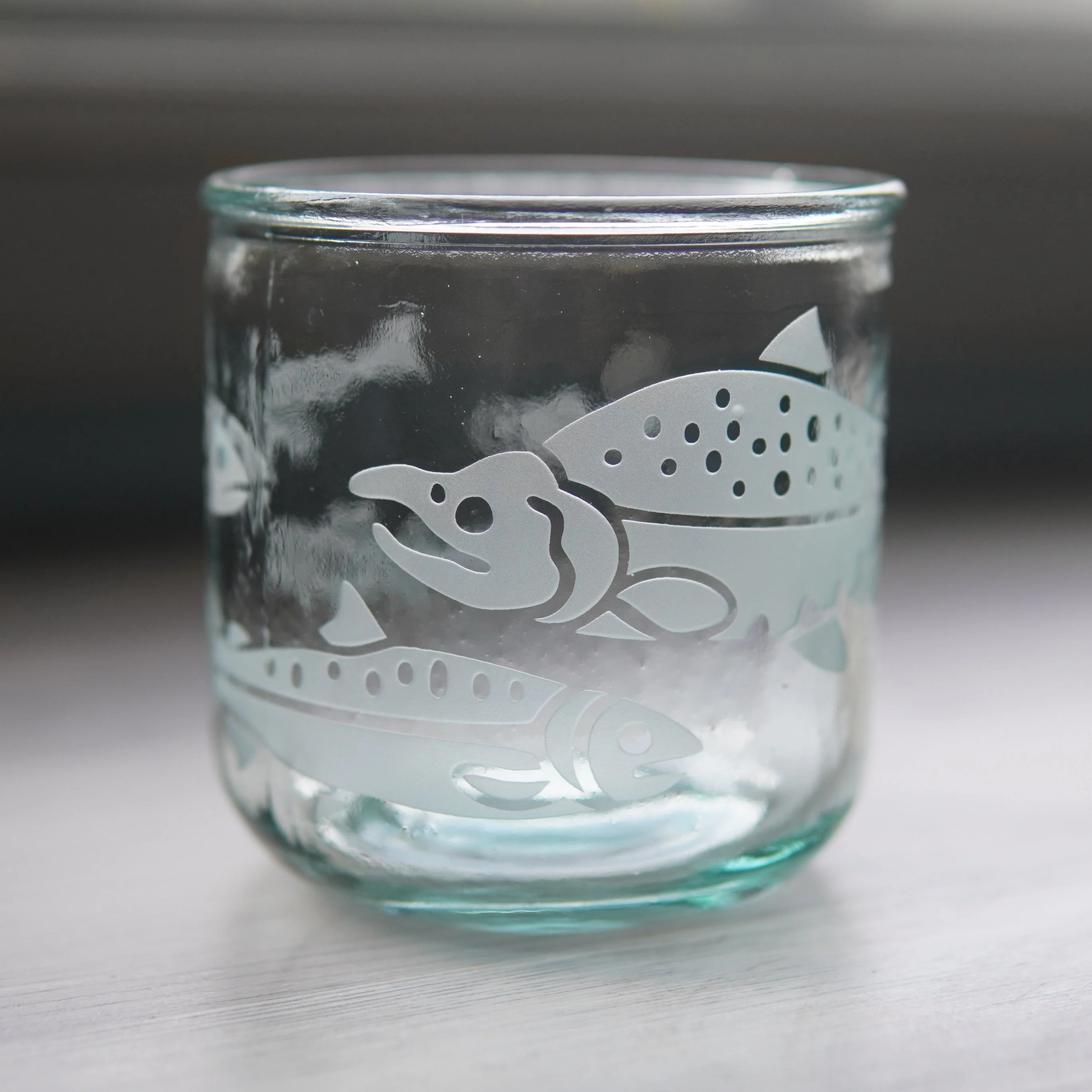 Salmon Rustic Recycled Glass Candle Cup - Image 4