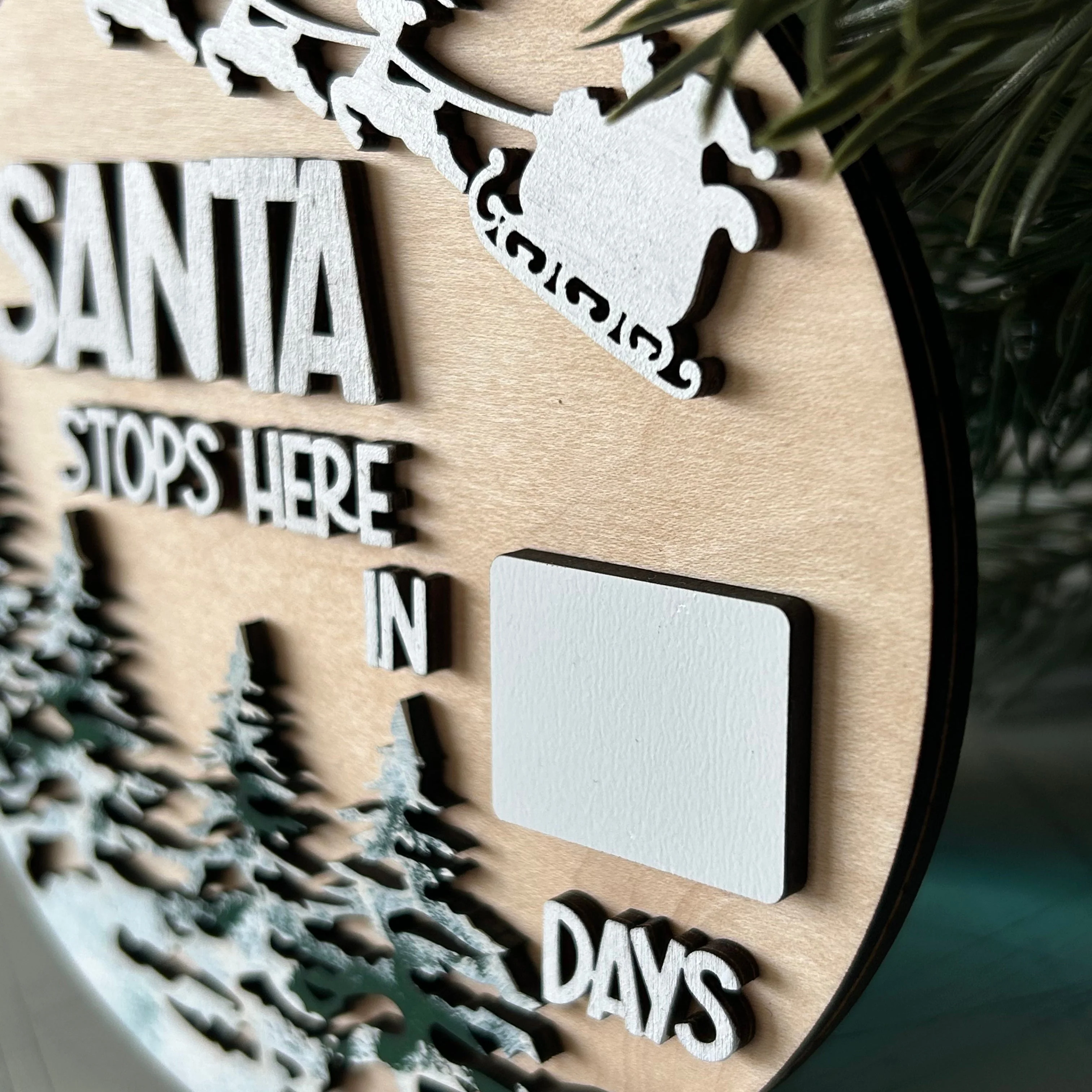 Santa stops here - dry erase Christmas Countdown Sign - Image 10