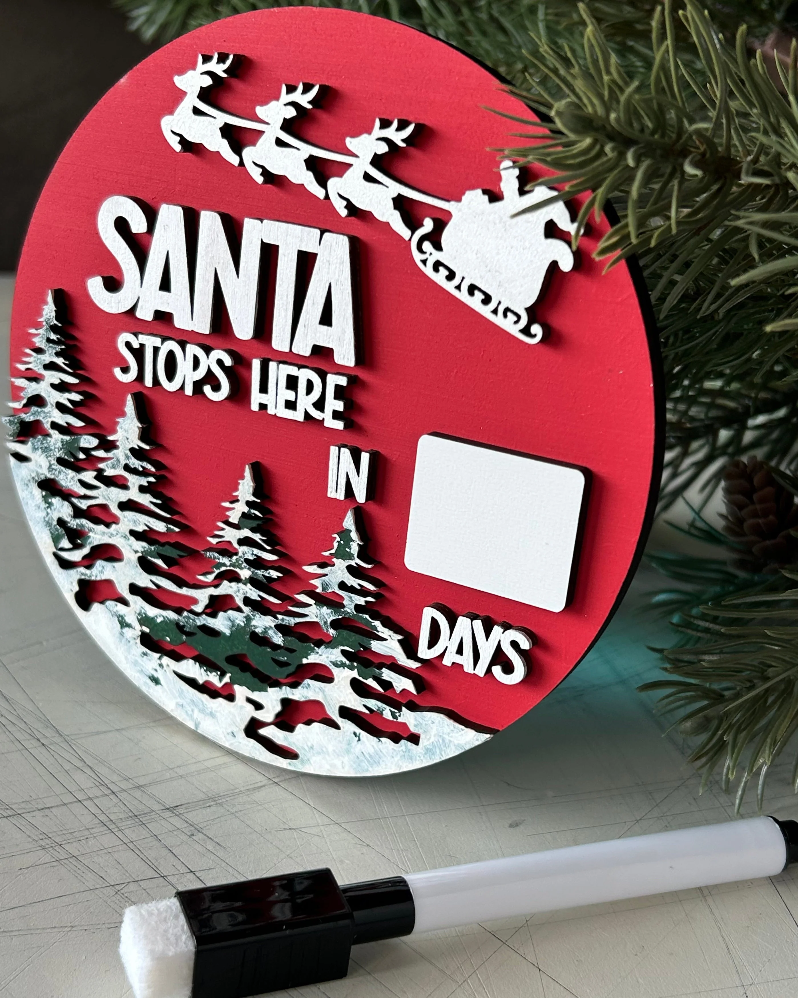Santa stops here - dry erase Christmas Countdown Sign - Image 13