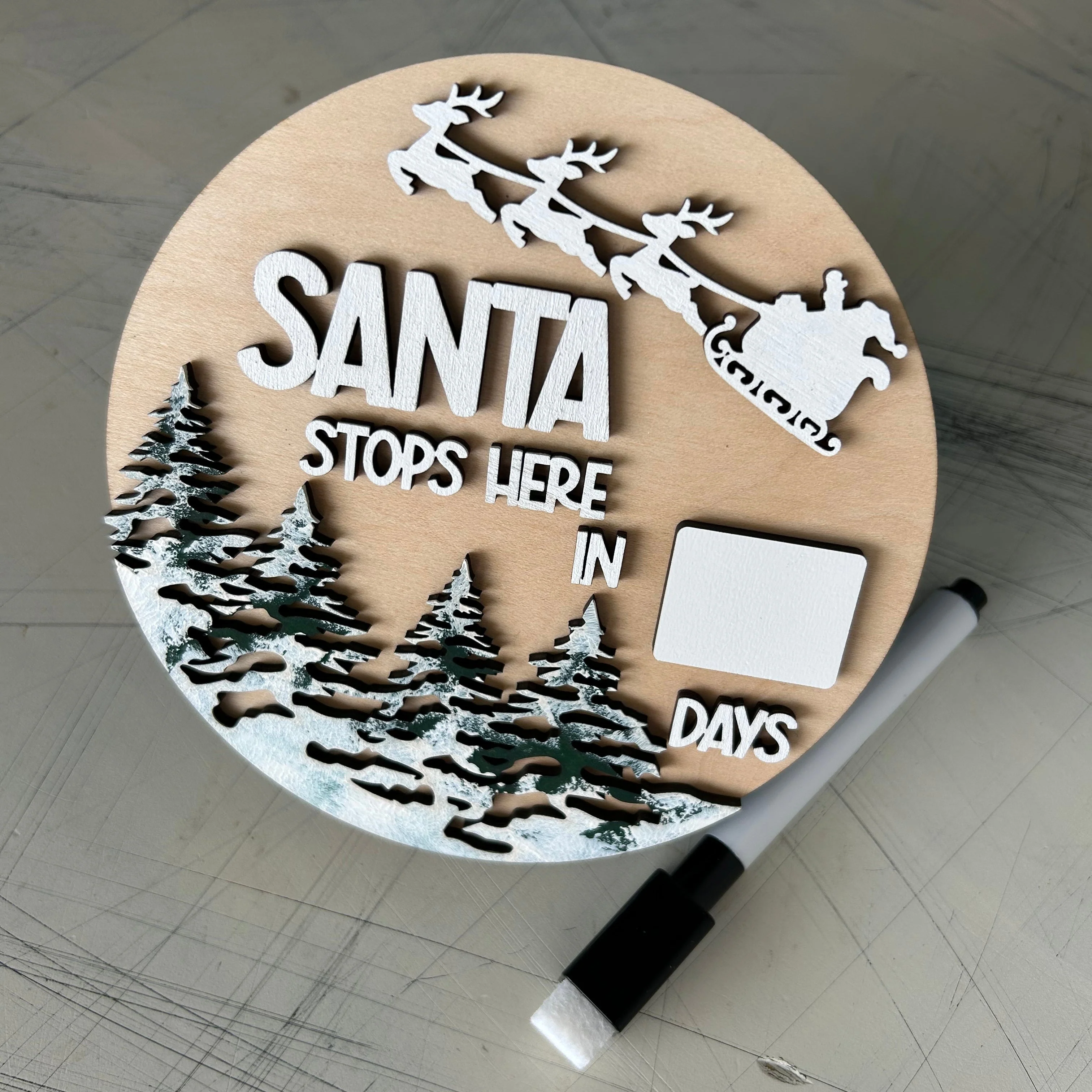 Santa stops here - dry erase Christmas Countdown Sign - Image 14