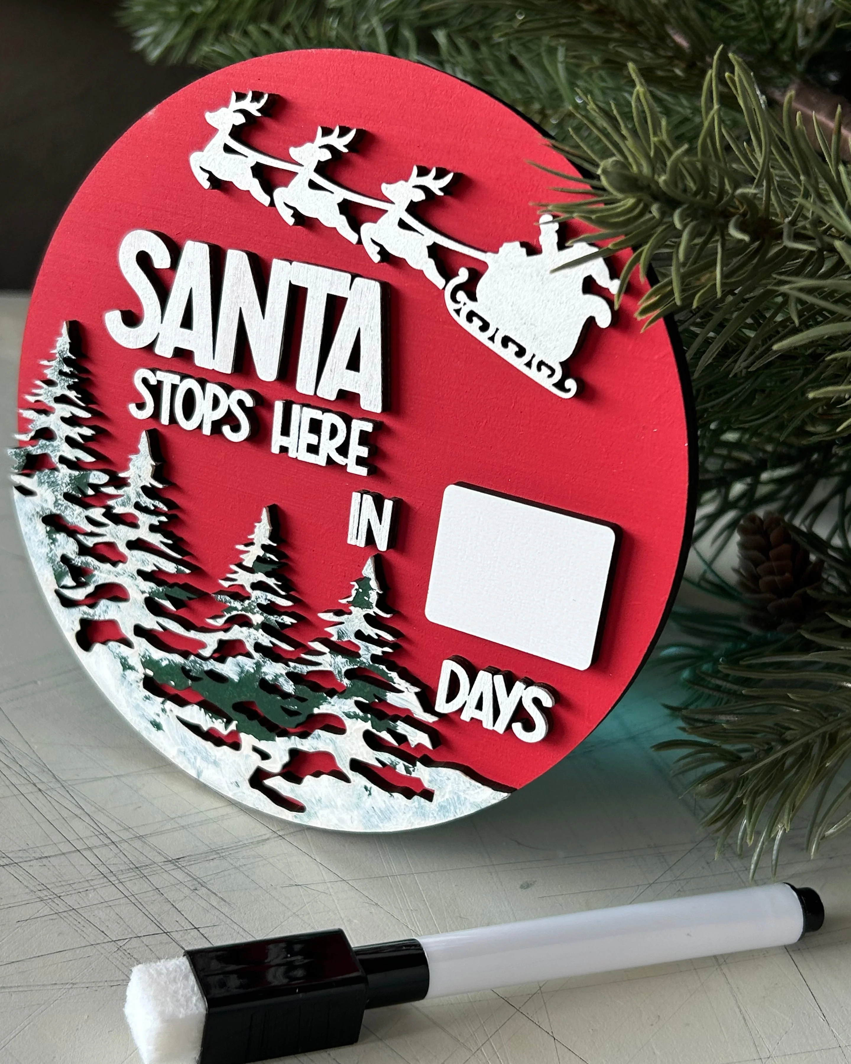 Santa stops here - dry erase Christmas Countdown Sign - Image 7
