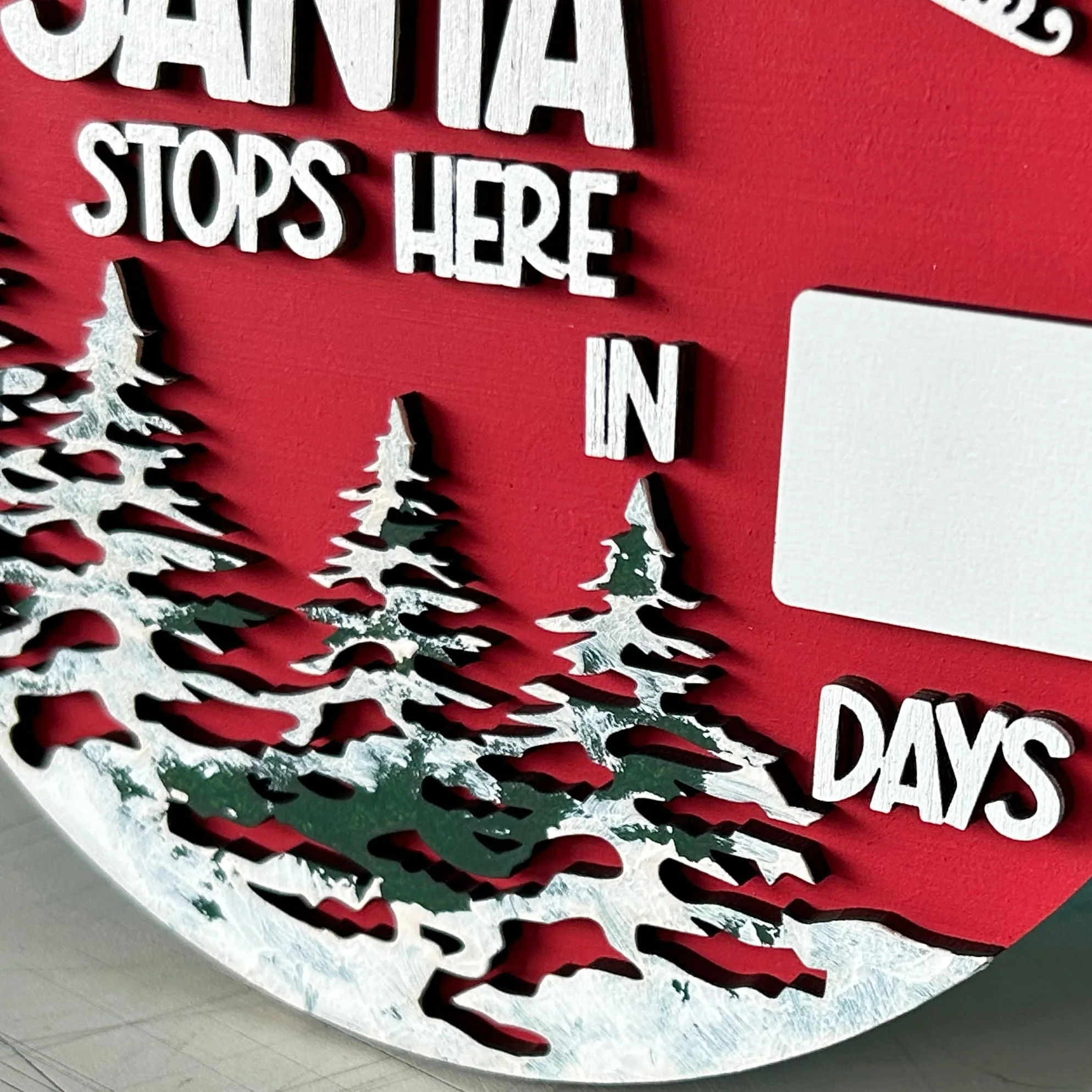 Santa stops here - dry erase Christmas Countdown Sign - Image 9