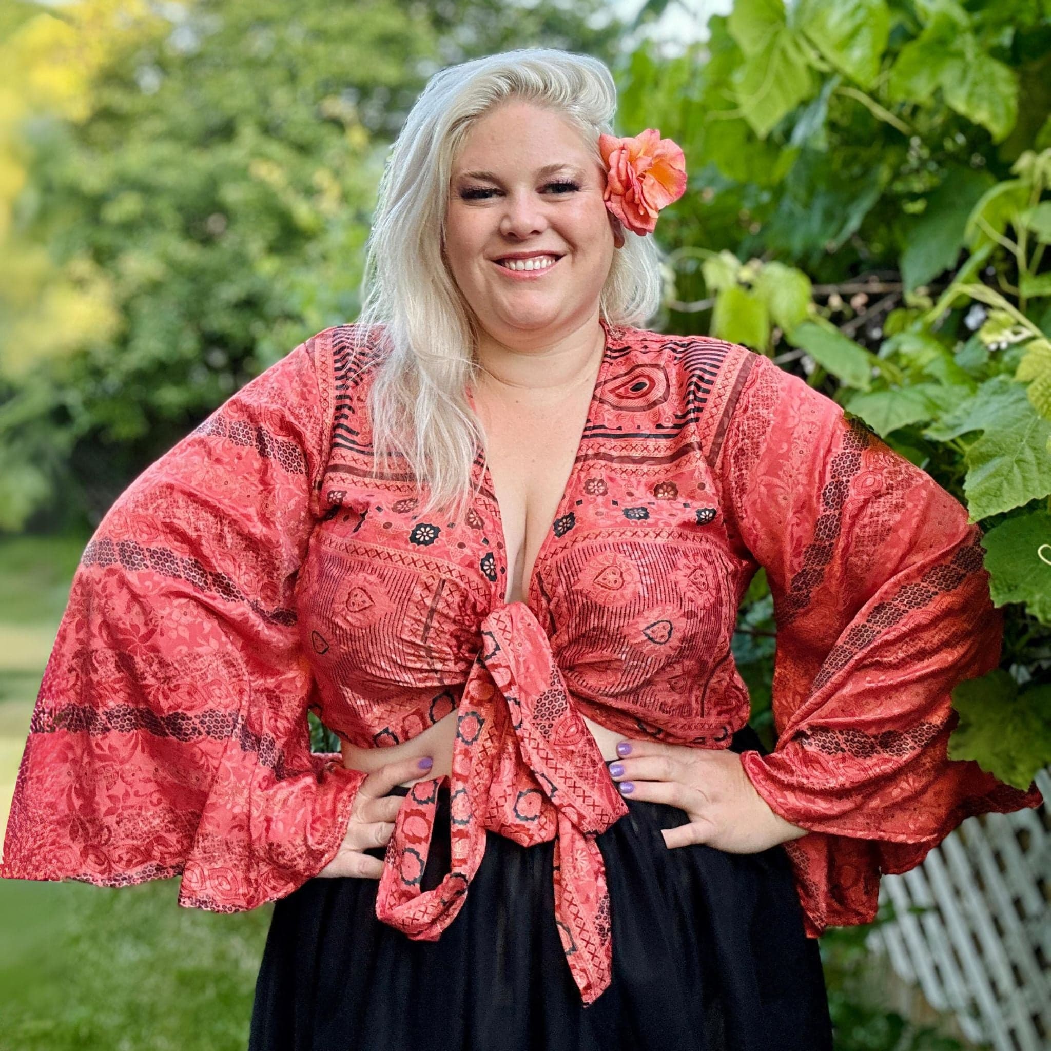 Sari Bell Sleeve Wrap Top - Image 3
