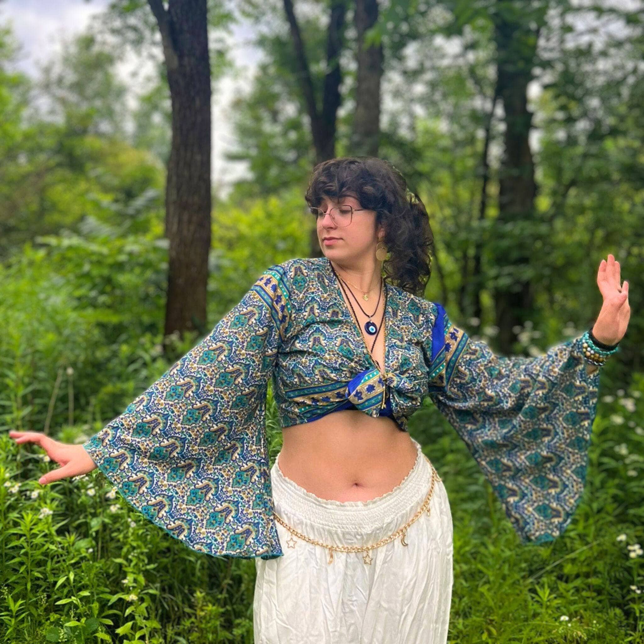 Sari Bell Sleeve Wrap Top - Image 5