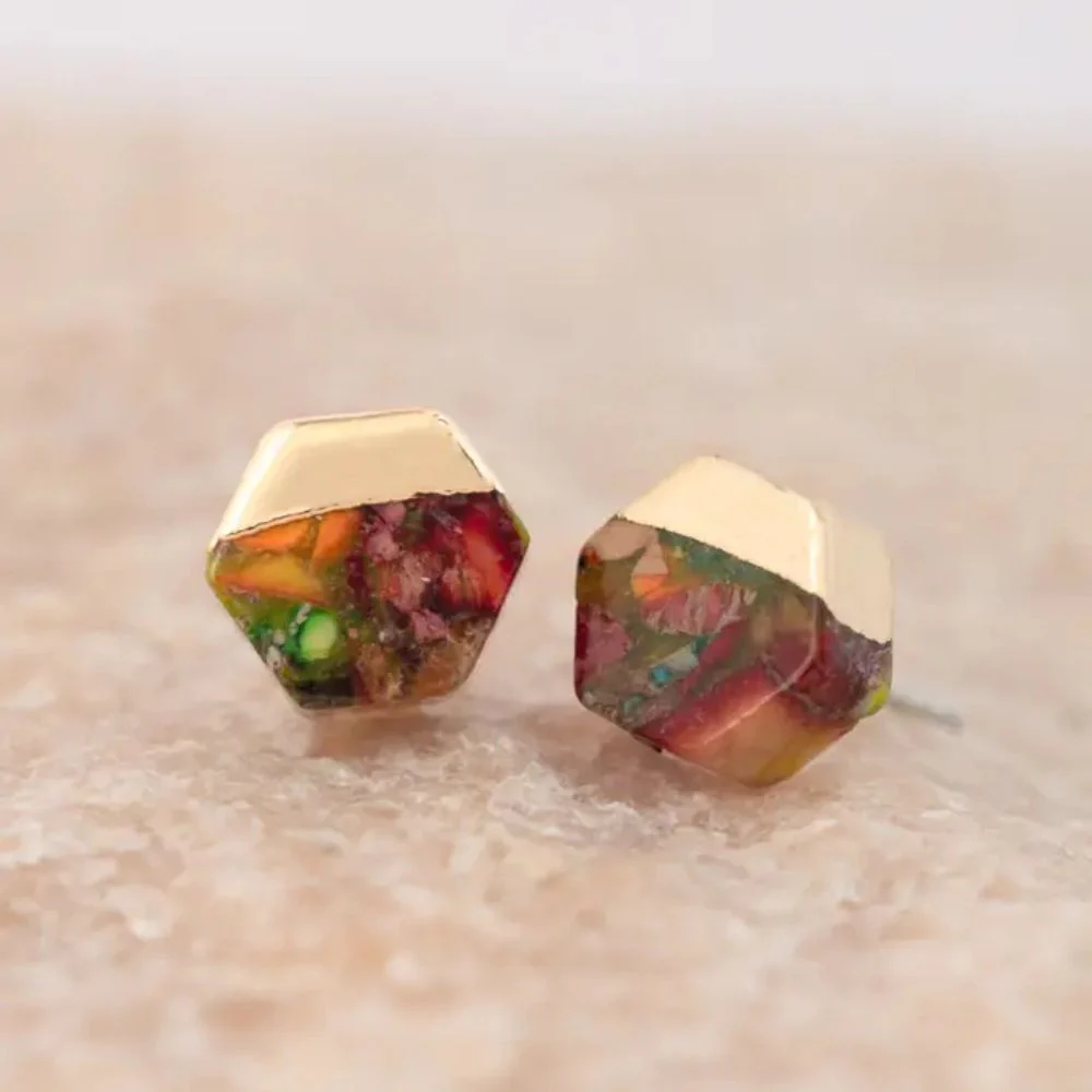 Sedona Sunrise Reds Stud Earrings - Image 4