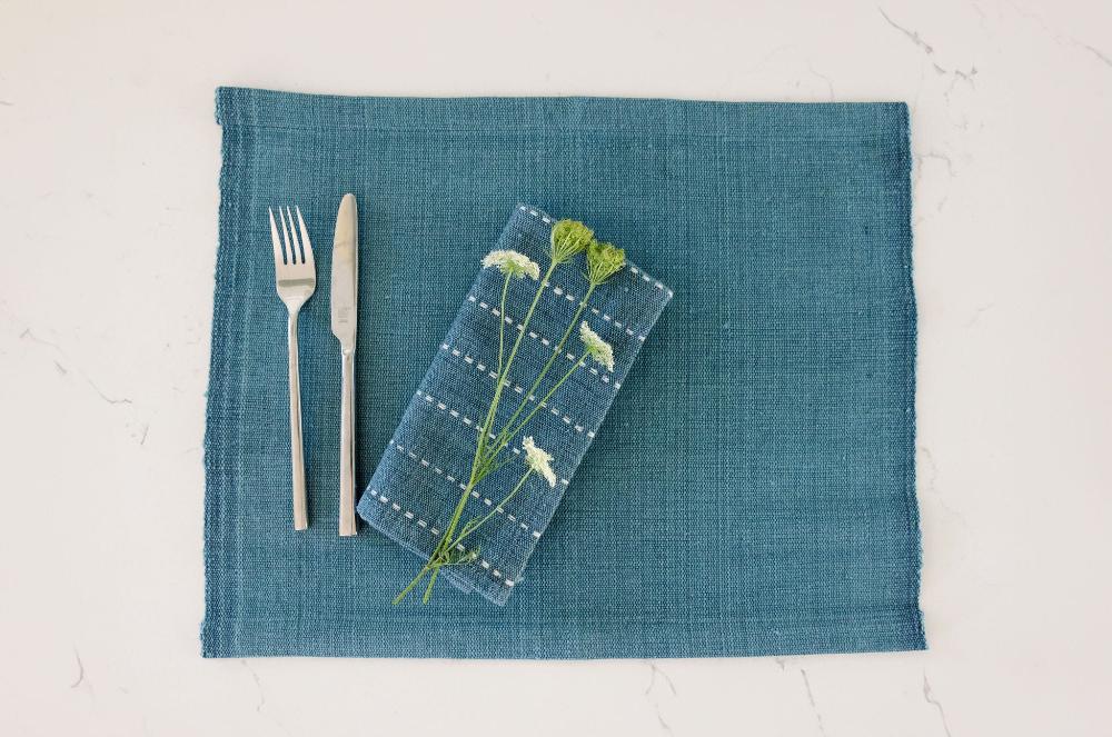 Semien Handwoven Ethiopian Cotton Placemat | Set of 2 - Image 10