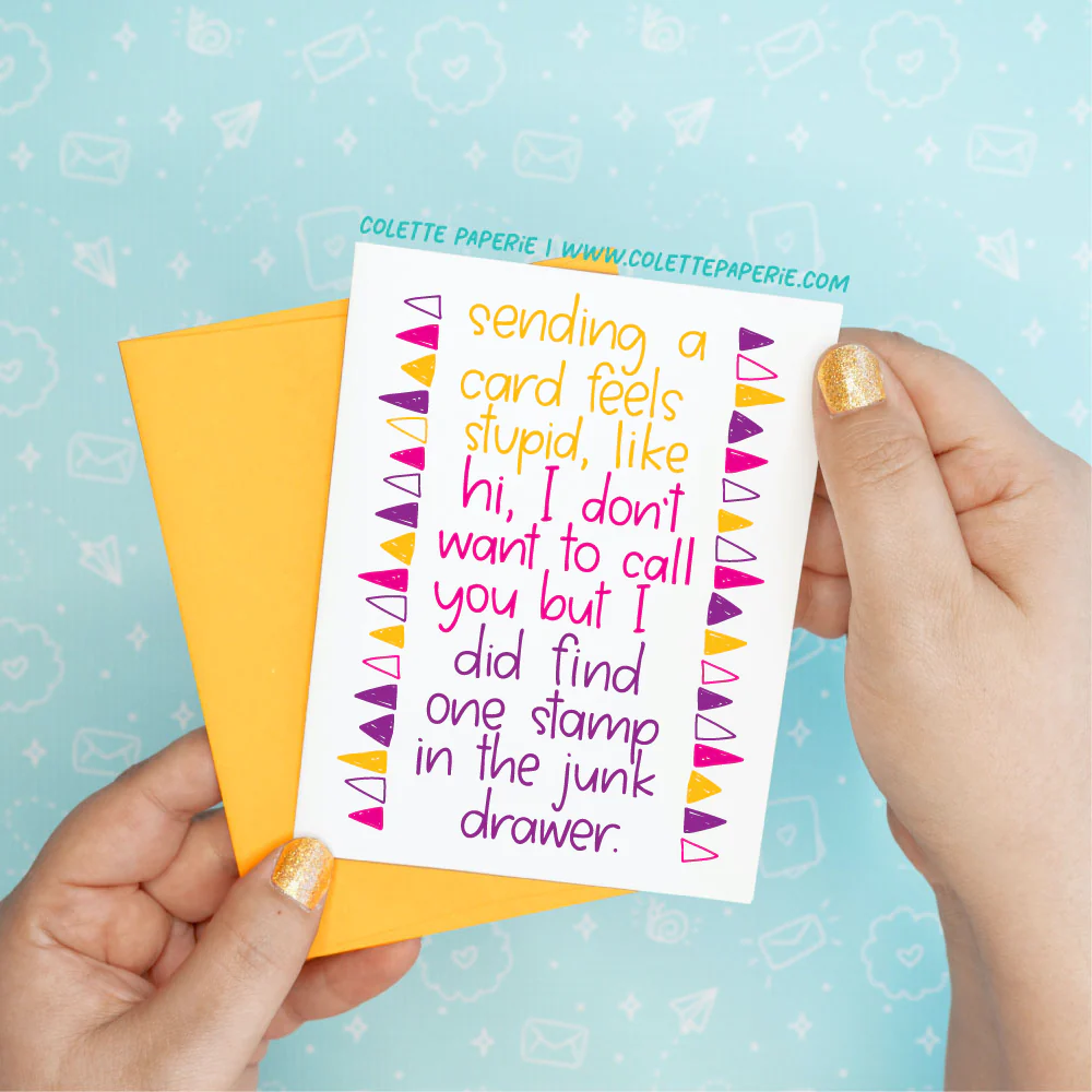 Sending a Card Funny Friendship Greeting Card