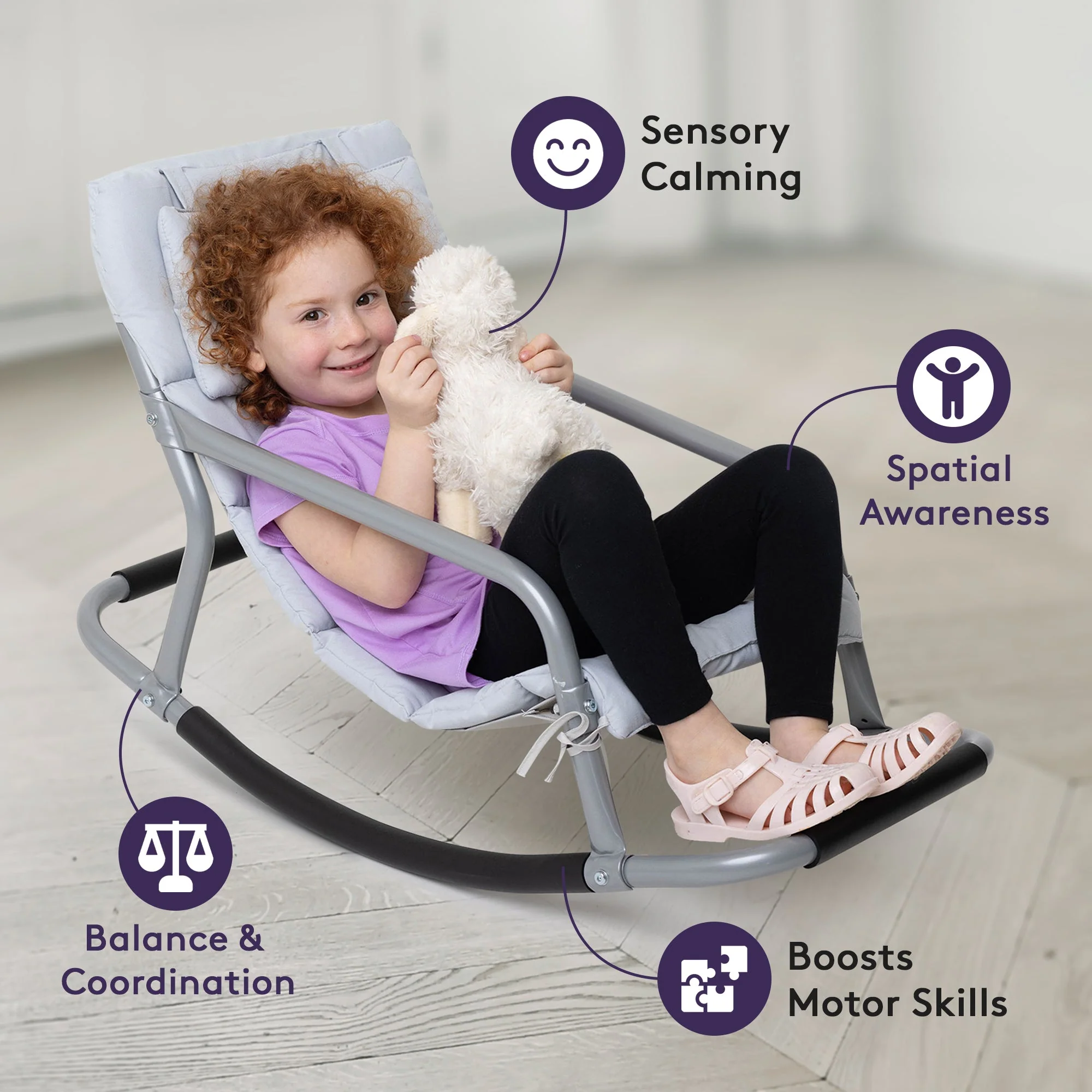 Special Supplies Sensory Rocking Chair for Kids - Comfortable Kids Rocker- Versatile Floor Chair with Soft Fabric and Stability for Playroom, Bedroom, or Nursery (Ages 3+) - Image 4