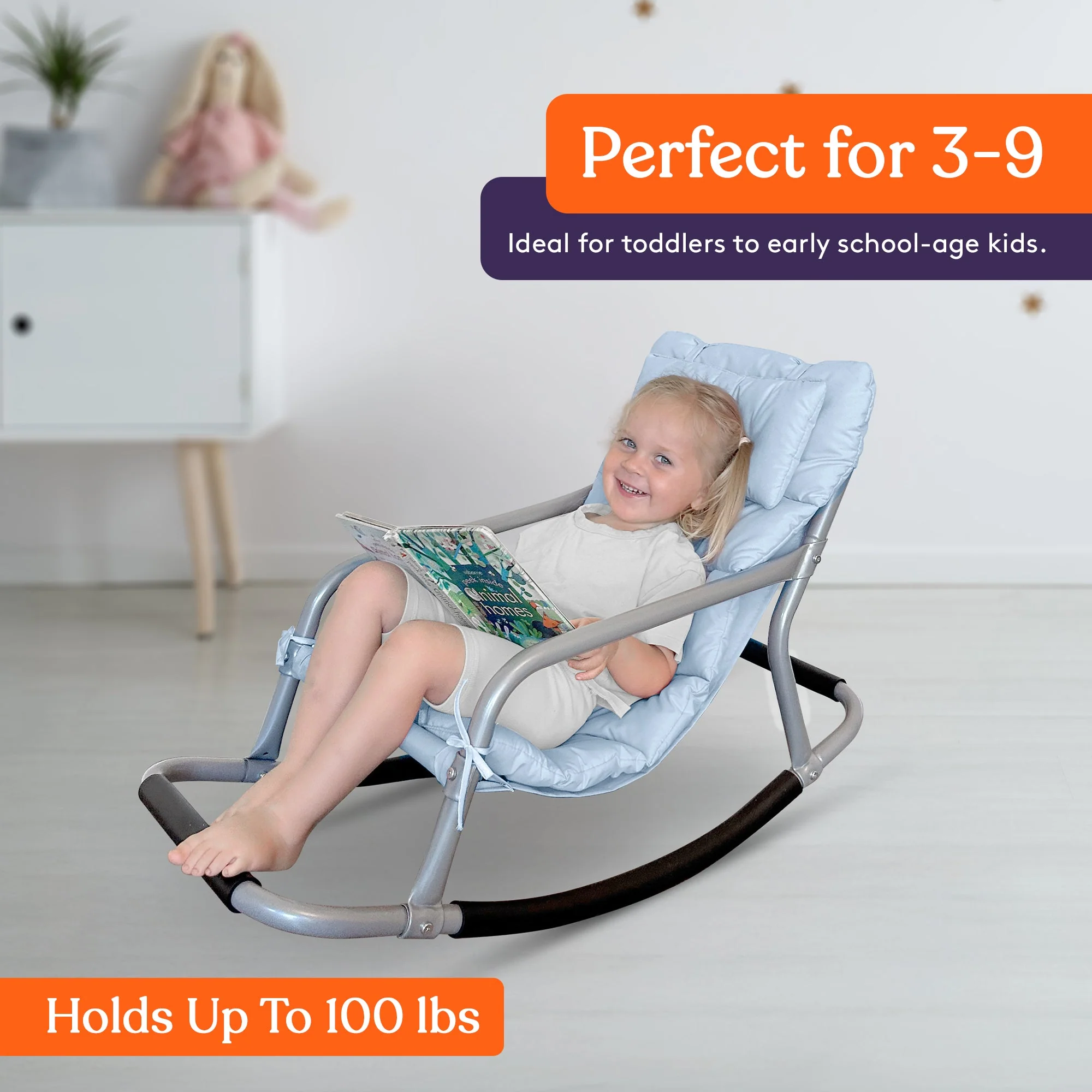 Special Supplies Sensory Rocking Chair for Kids - Comfortable Kids Rocker- Versatile Floor Chair with Soft Fabric and Stability for Playroom, Bedroom, or Nursery (Ages 3+) - Image 5