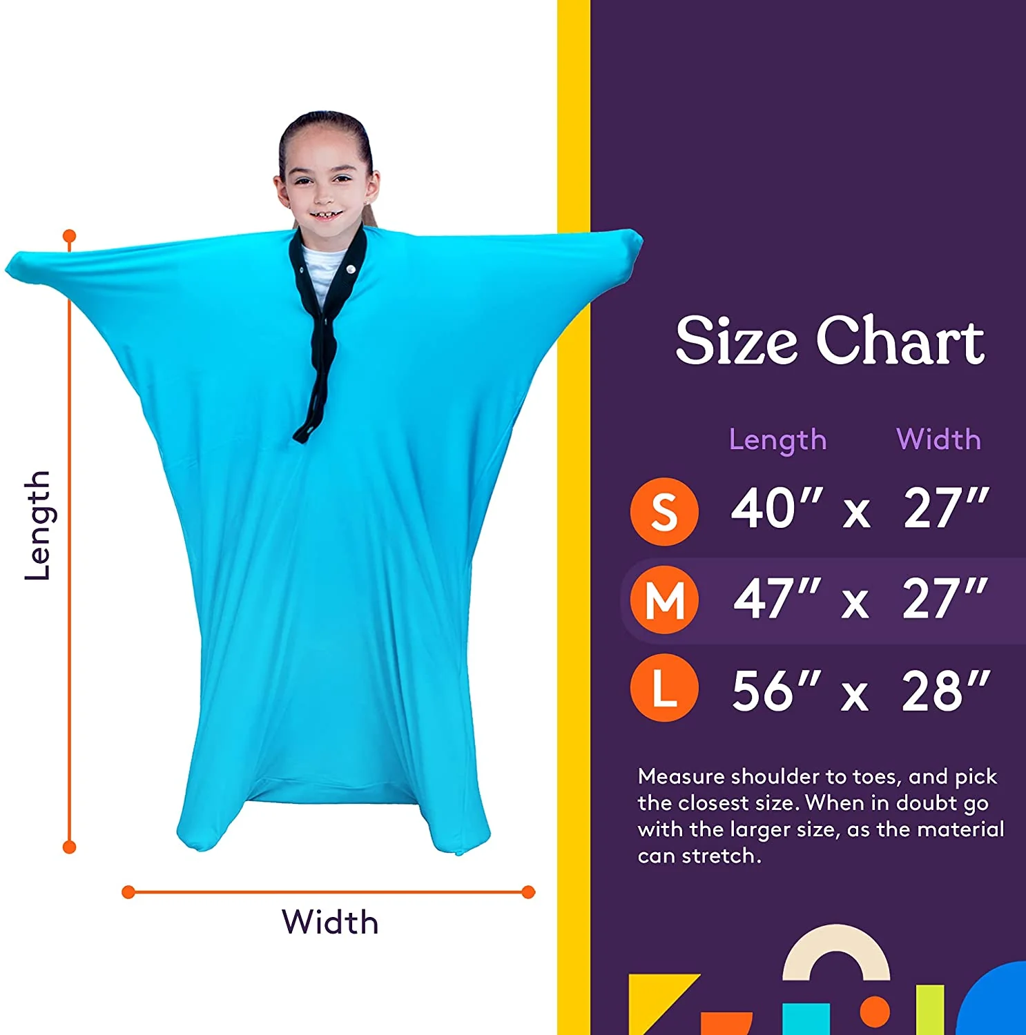 Sensory Stretchy Body Sock - New Snap Closure - Image 6