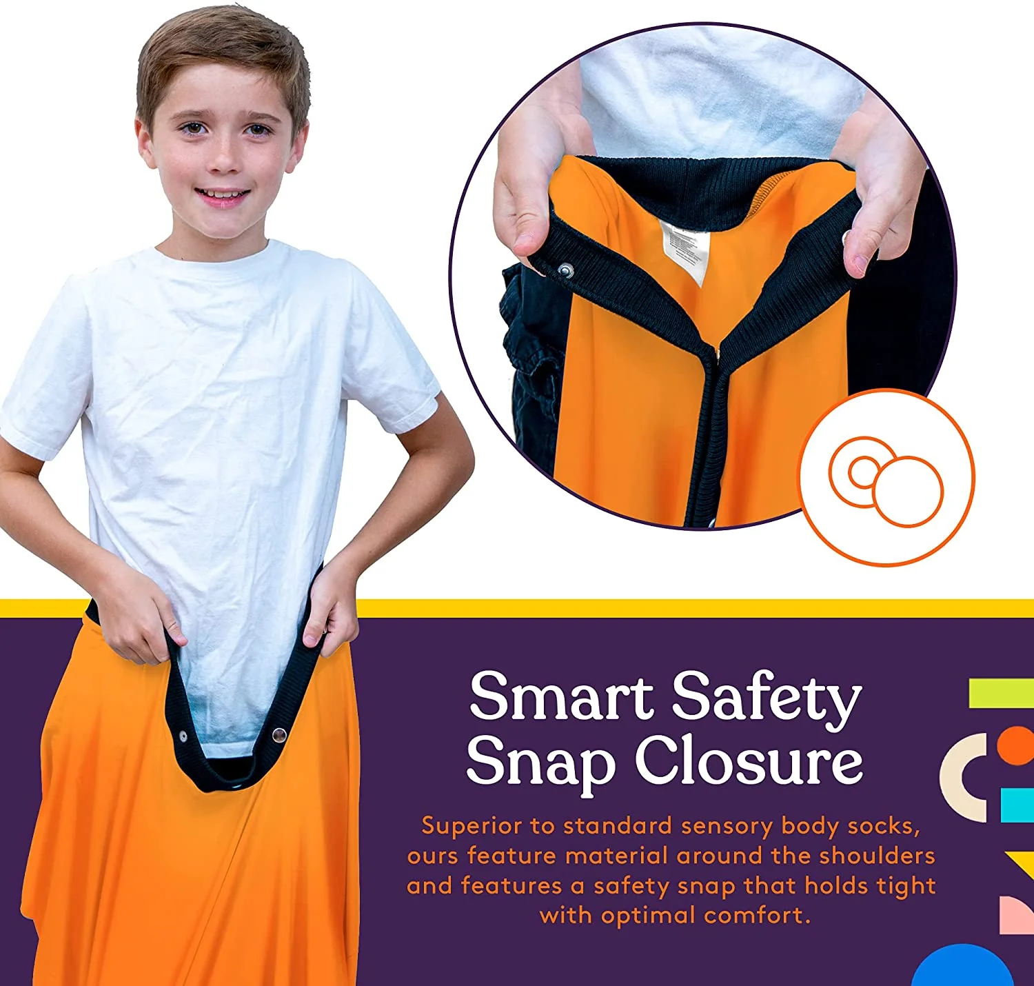 Sensory Stretchy Body Sock - New Snap Closure - Image 8