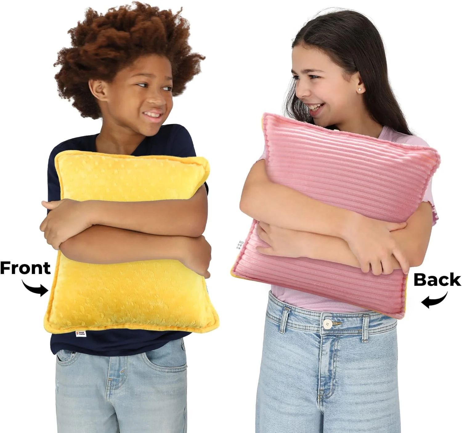 Sensory Vibrating Pillow - Pink & Yellow - Image 2