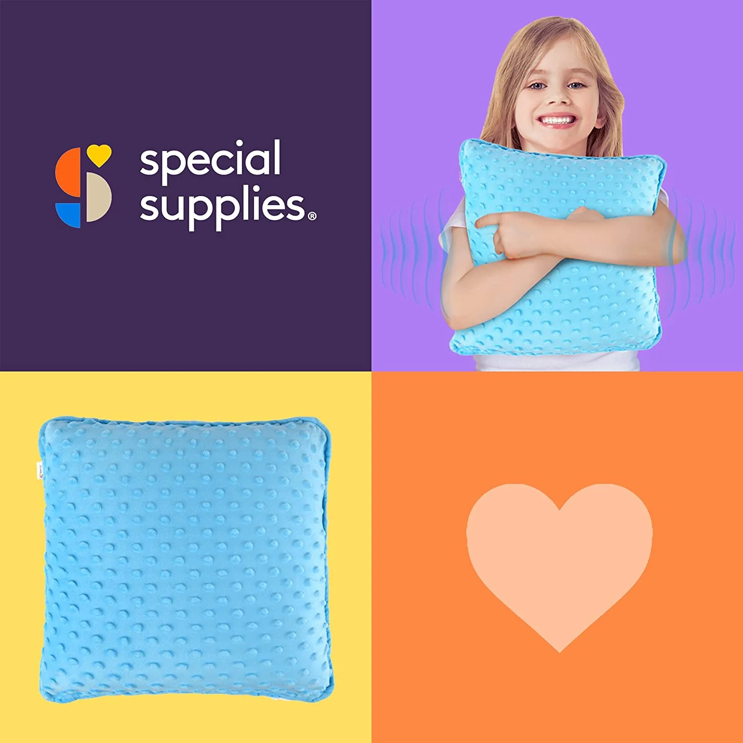 Sensory Vibrating Pillow â Pressure-Activated Calming Support for Kids & Adults, 12â Plush with Textured Bumps, 3 Vibration Modes, Music & Voice Recording (Blue) - Image 6