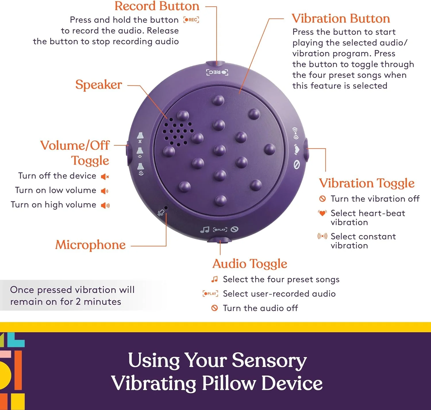 Sensory Vibrating Pillow-Unicorn - Image 4