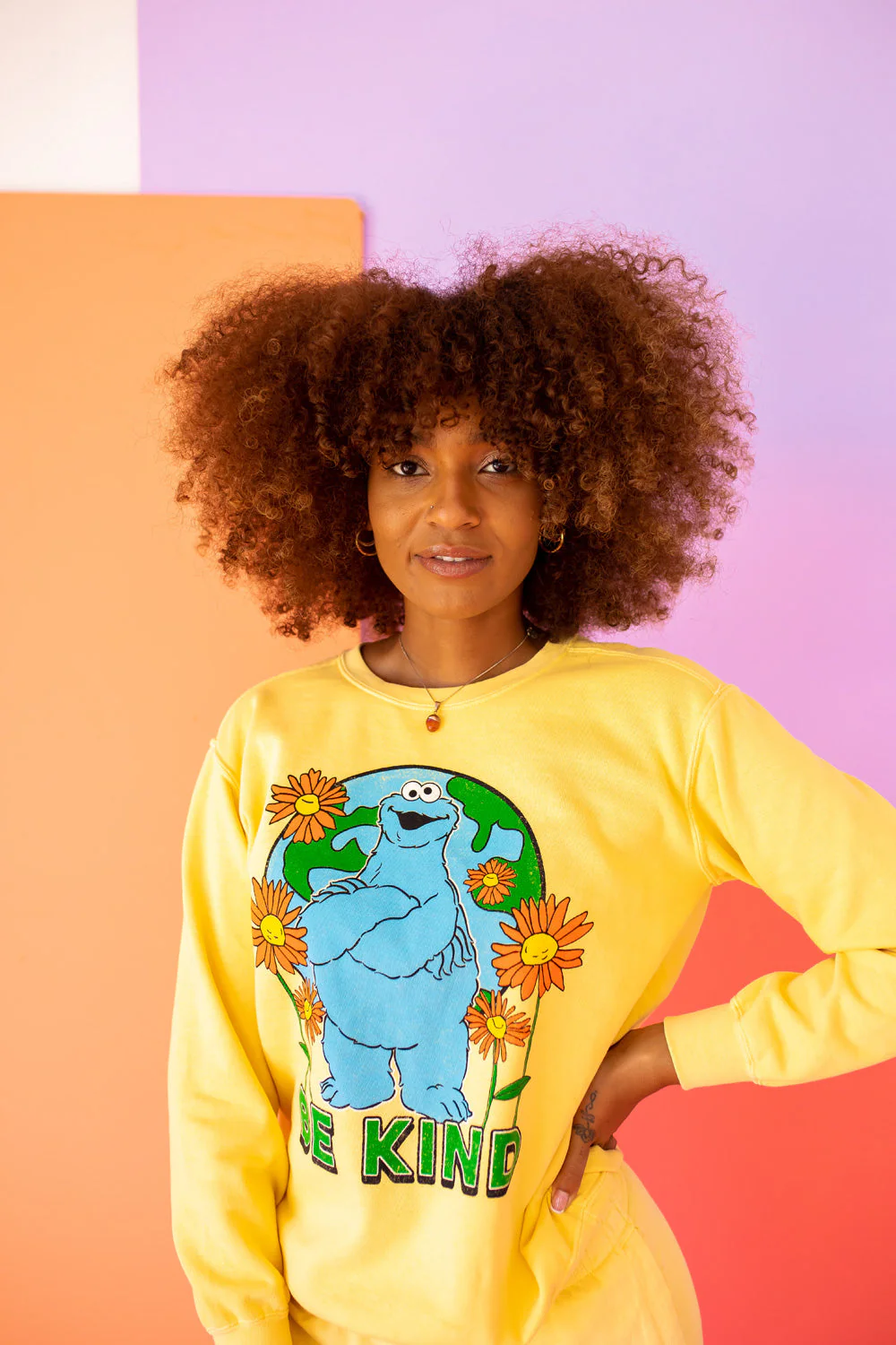 Sesame Sweatshirt Be Kind Cookie Monster Sweatshirt - Image 2