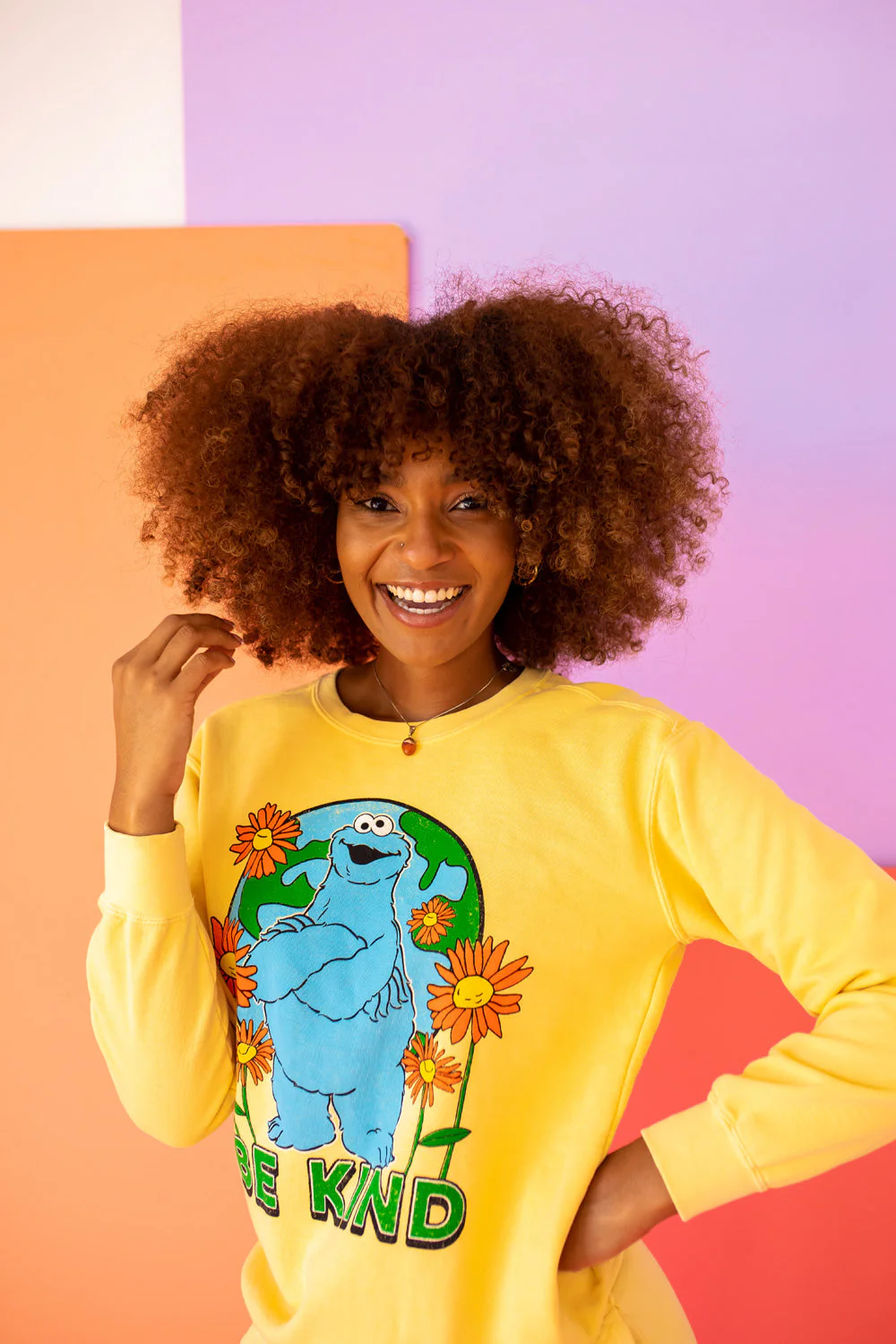 Sesame Sweatshirt Be Kind Cookie Monster Sweatshirt - Image 7