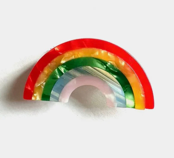 Set of 2 Rainbow Acetate Alligator Hair Clips - Image 2