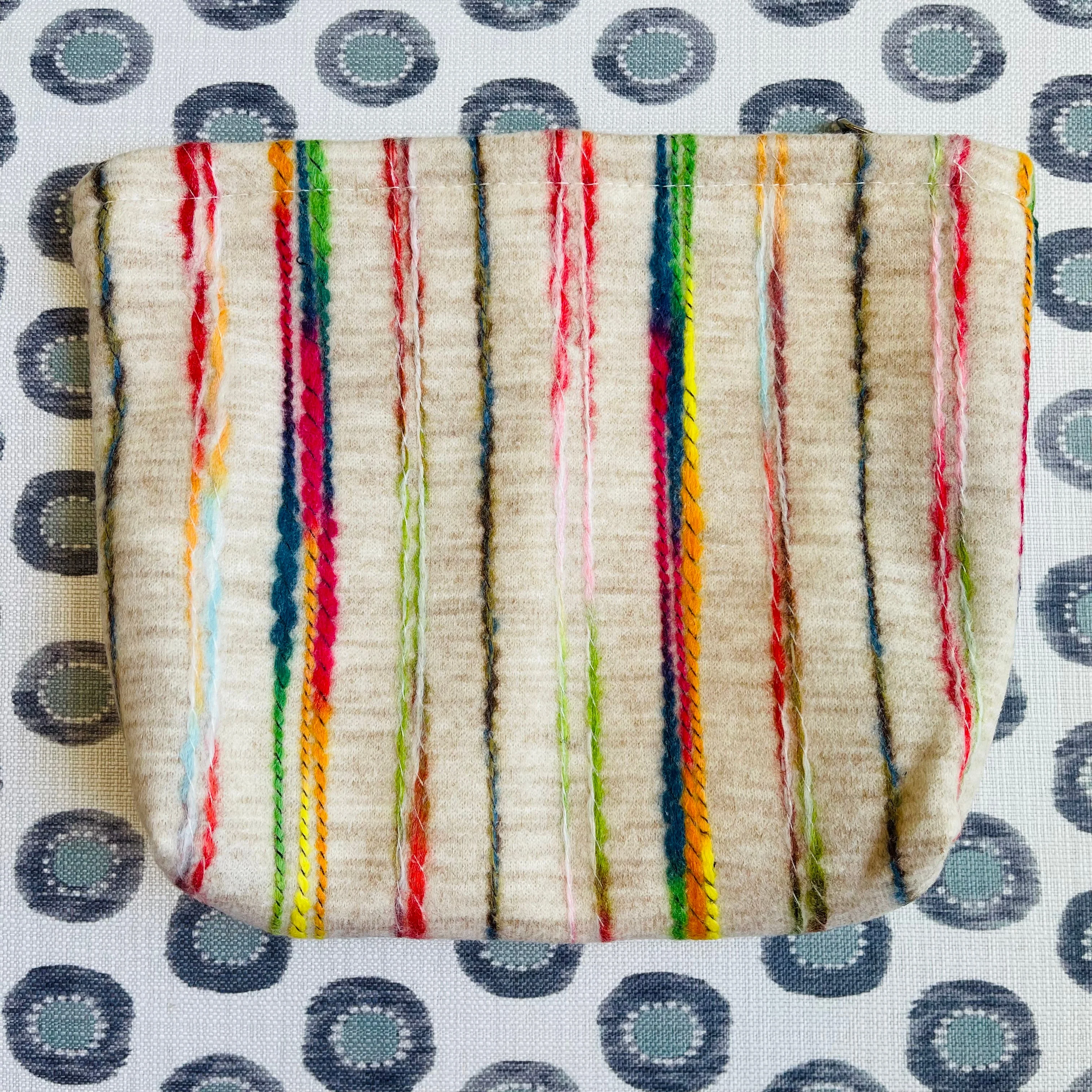 Set of 3 Rainbow Stripes Zippered Pouch Bags - Image 2