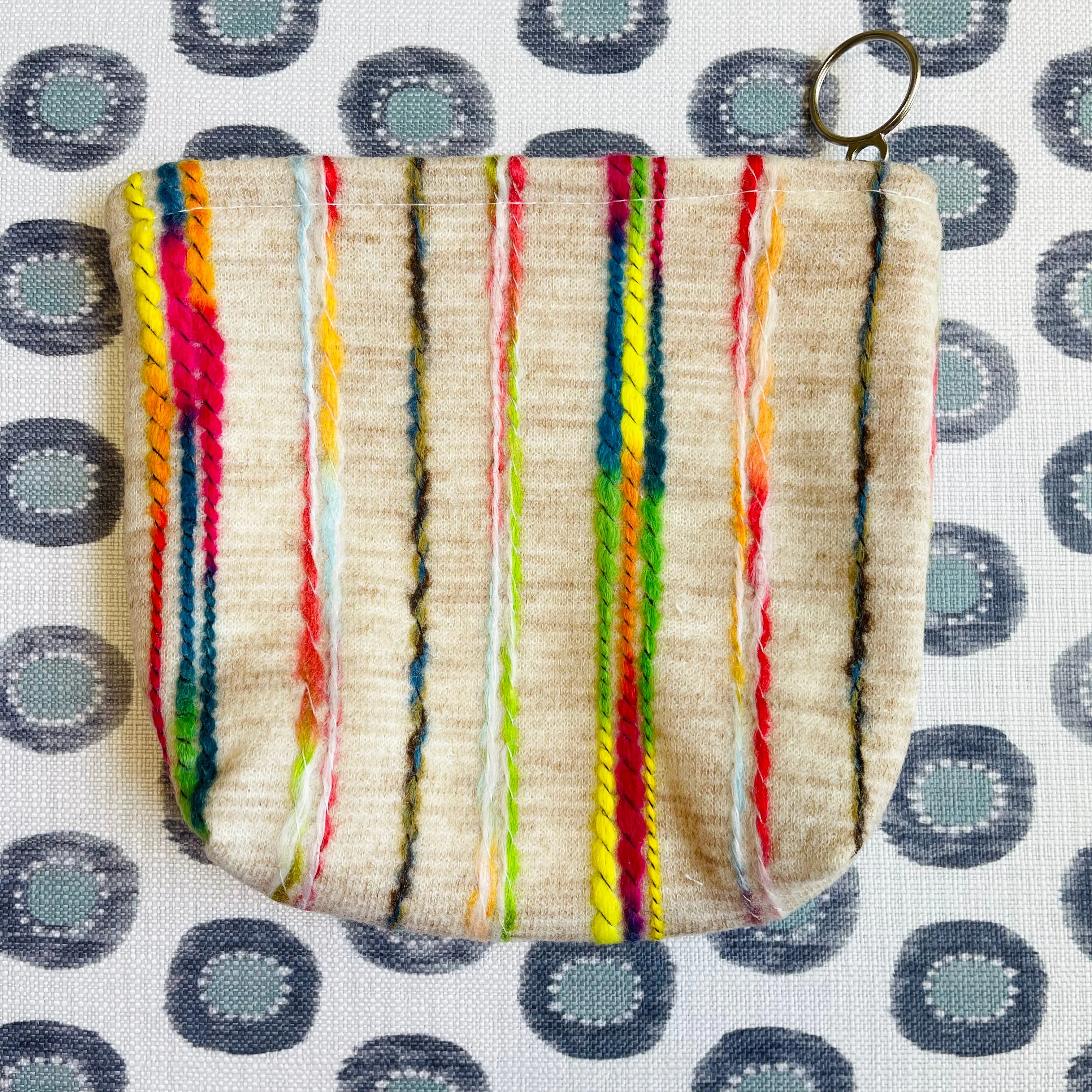 Set of 3 Rainbow Stripes Zippered Pouch Bags - Image 3