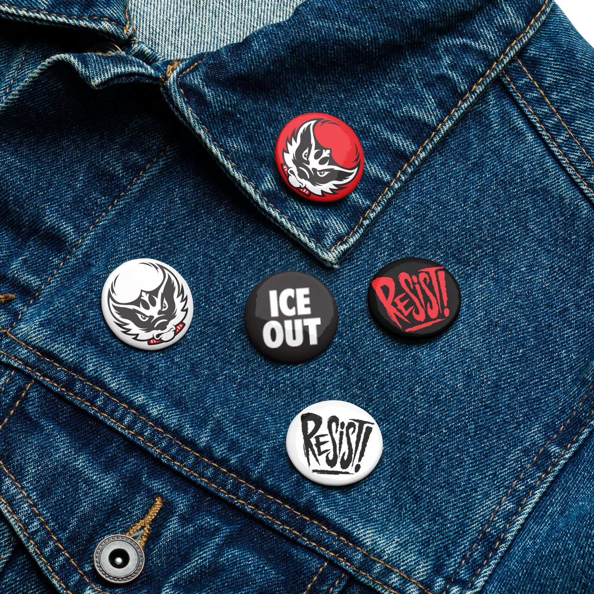 Wisconsin Resistance Badger Pin Button Set - Image 2