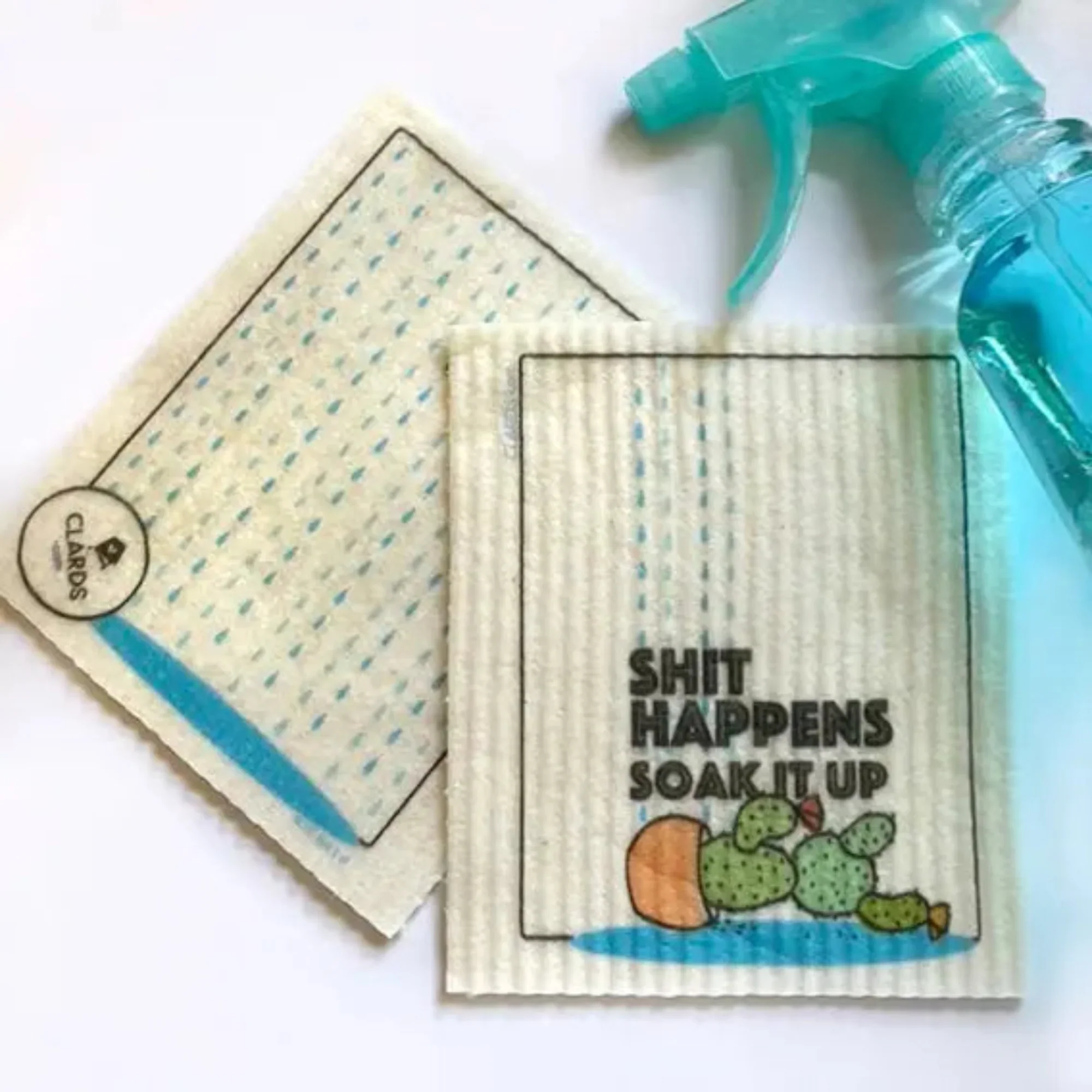 Sh*t Happens Soak iT Up Greeting Card Turns Into a Swedish Sponge Cloth | Soak iT Up Clard® - Image 2