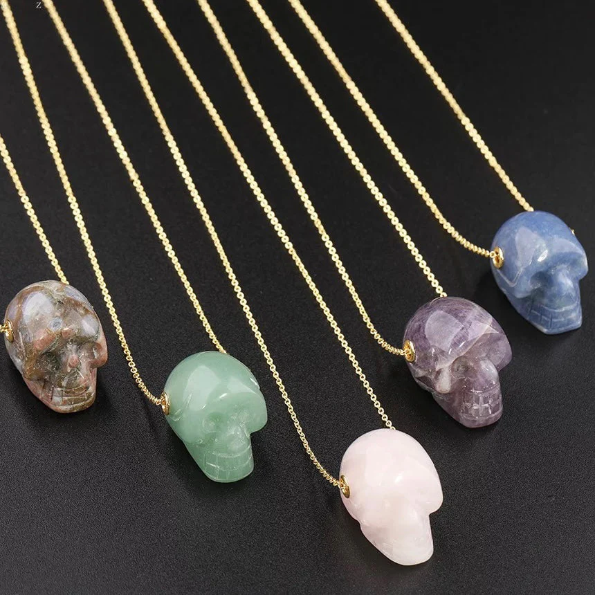 Skull Crystal pendant necklace - Unisex