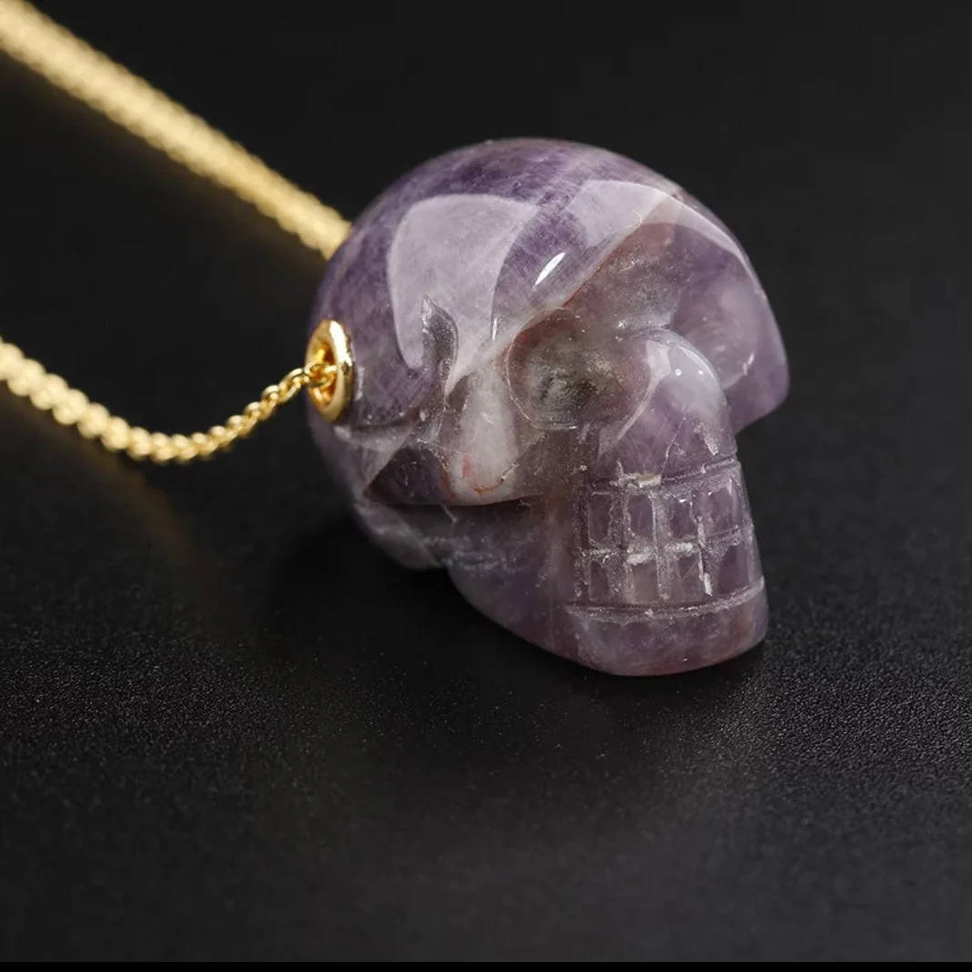 Skull Crystal pendant necklace - Unisex - Image 2