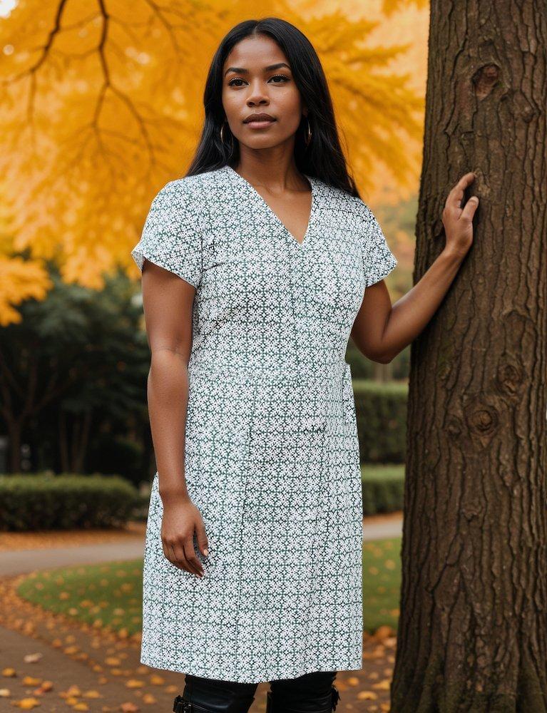 Snow Flake Organic Wrap Dress - Image 7