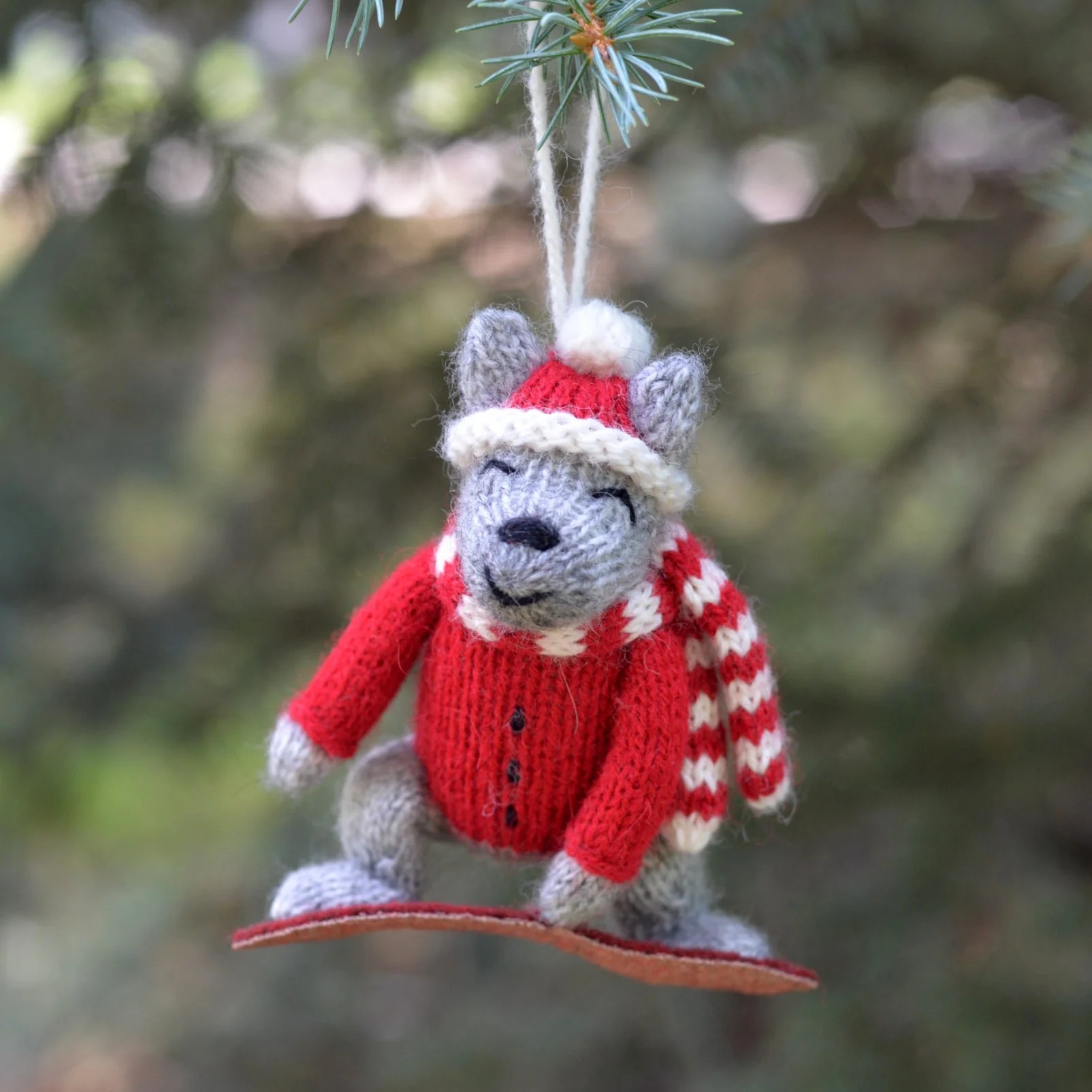 Snowboard Dog Ornament - Image 2